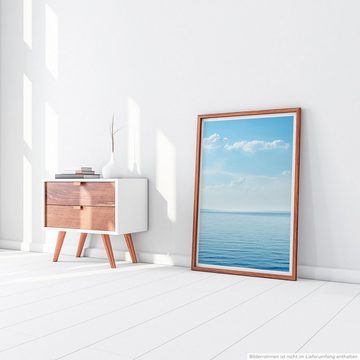 Sinus Art Poster 90x60cm Poster Blauer Himmel mit Wolken über dem Meer