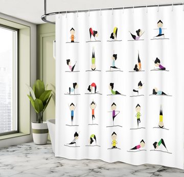 Abakuhaus Duschvorhang Moderner Digitaldruck mit 12 Haken auf Stoff Wasser Resistent Breite 175 cm, Höhe 180 cm, Gymnastik Frau macht Yoga
