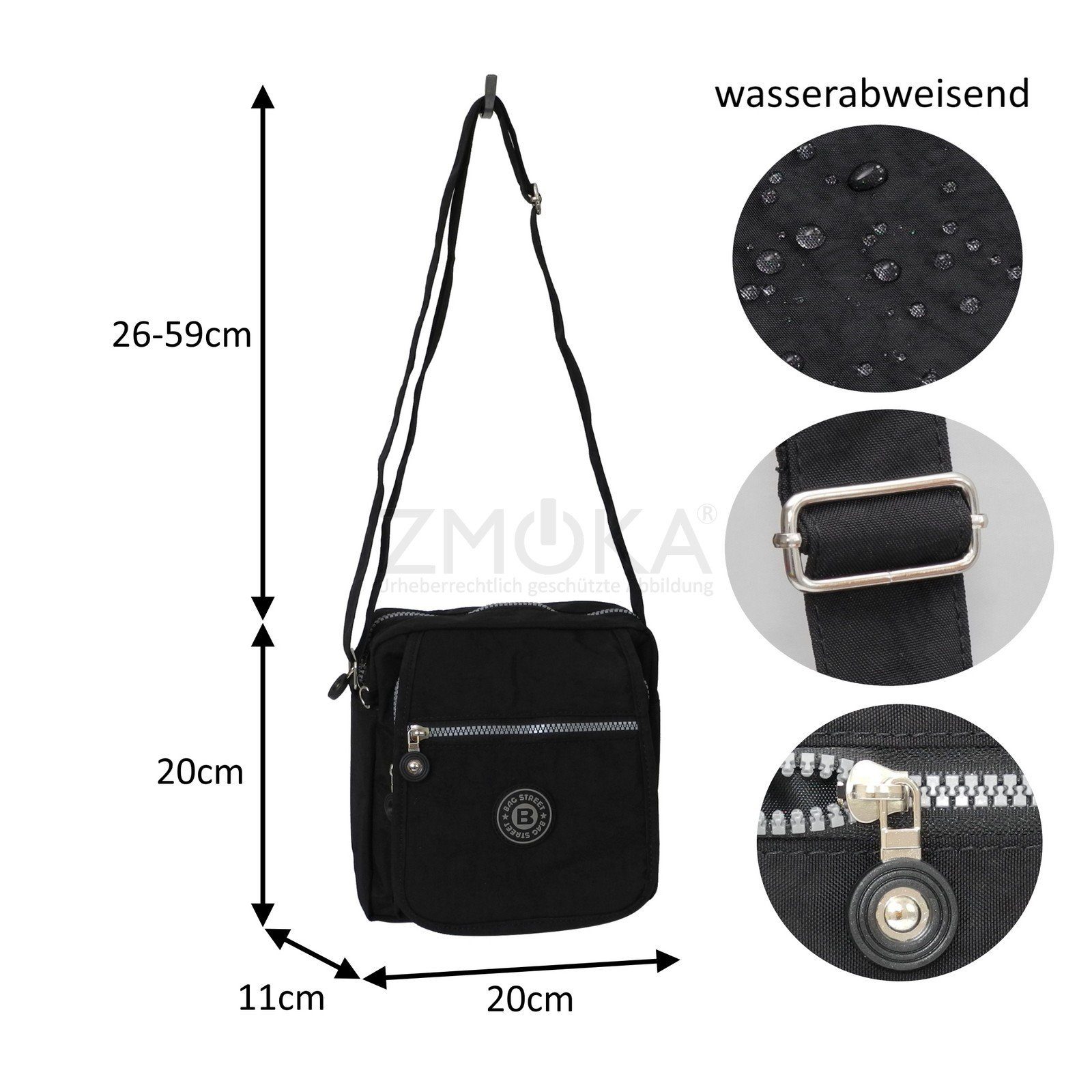 BAG STREET Umhängetasche Bag Street - Crinkle Damen Umhängetasche Stofftasc günstig online kaufen