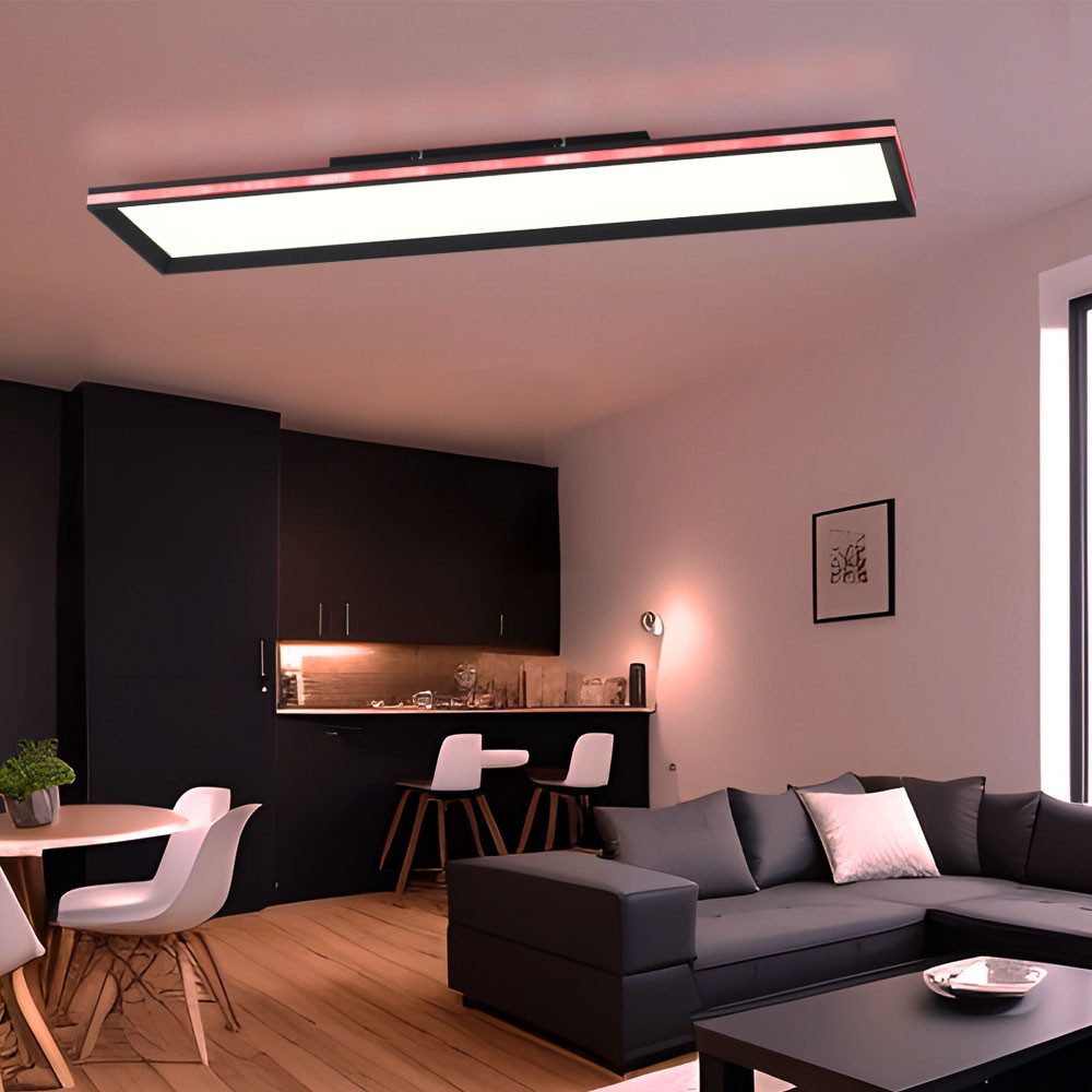 JUST LIGHT LED Deckenleuchte, LED-Leuchtmittel fest verbaut, Warmweiß, Neutralweiß, Tageslichtweiß, LED Deckenlampe Wohnzimmerleuchte dimmbar RGB Fernbedienung L 100 cm