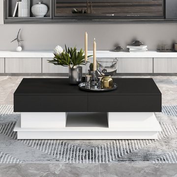 OBOSOE Couchtisch Multifunktionaler Beistelltisch Wohnzimmertisch 100 × 60 × 36 cm, Aufbewahrungstisch mit Schublade
