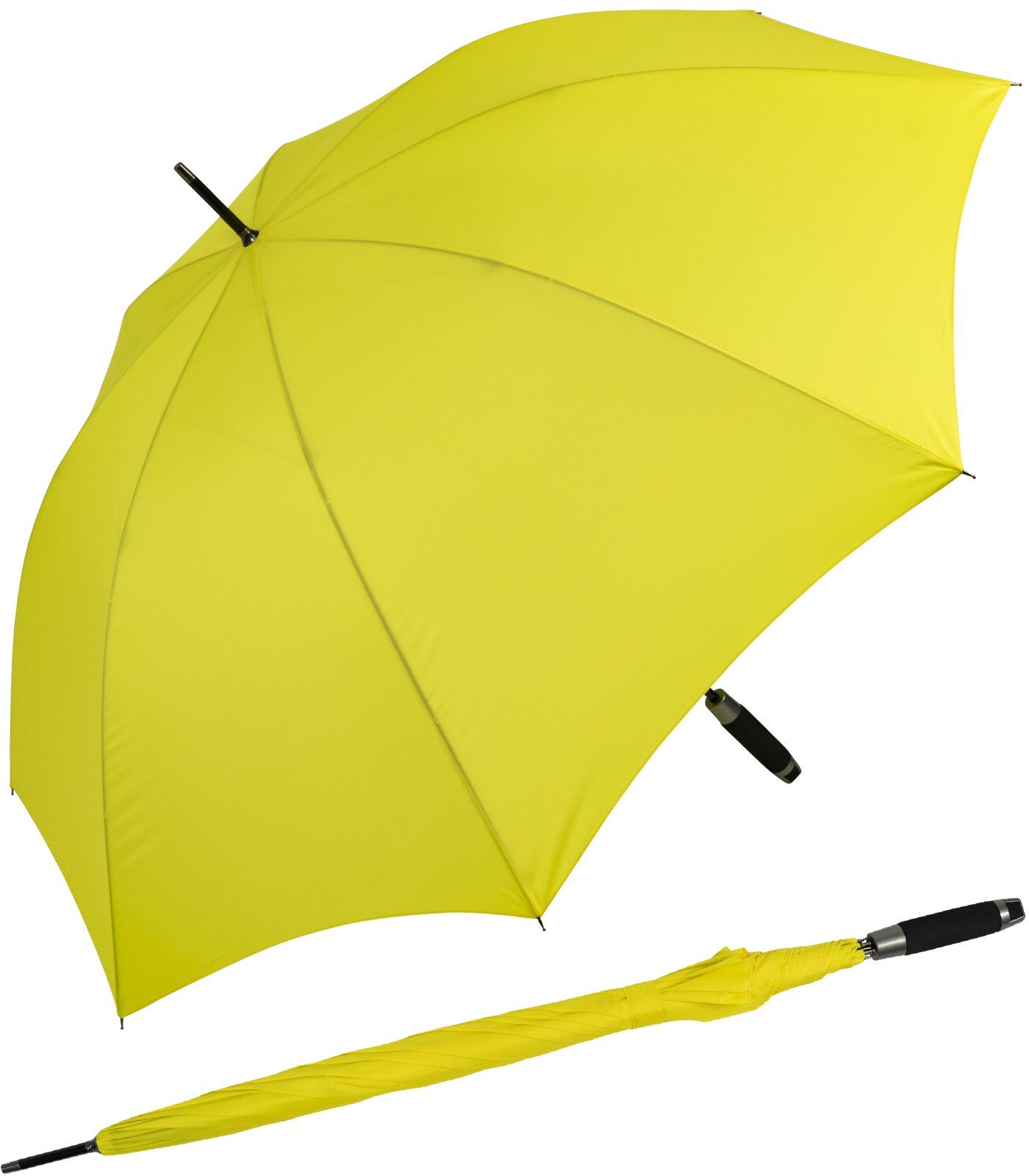 für doppler® und stabil, groß XXL Damen Langregenschirm gelb - Golfschirm, Herren, Partnerschirm und uni-Sommerfarben