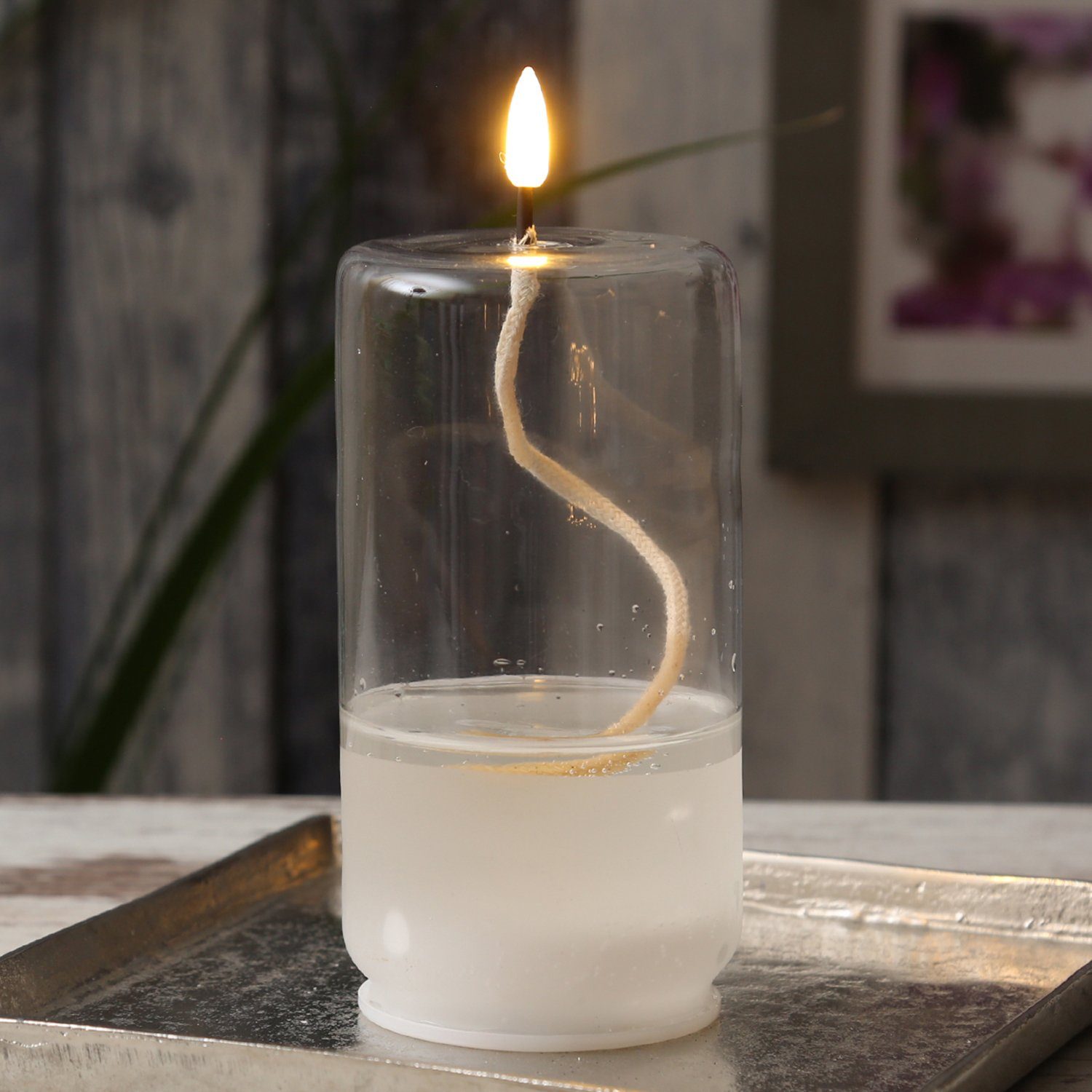 MARELIDA LED-Kerze im Glas Öllampe Flüssigwachs günstig online kaufen