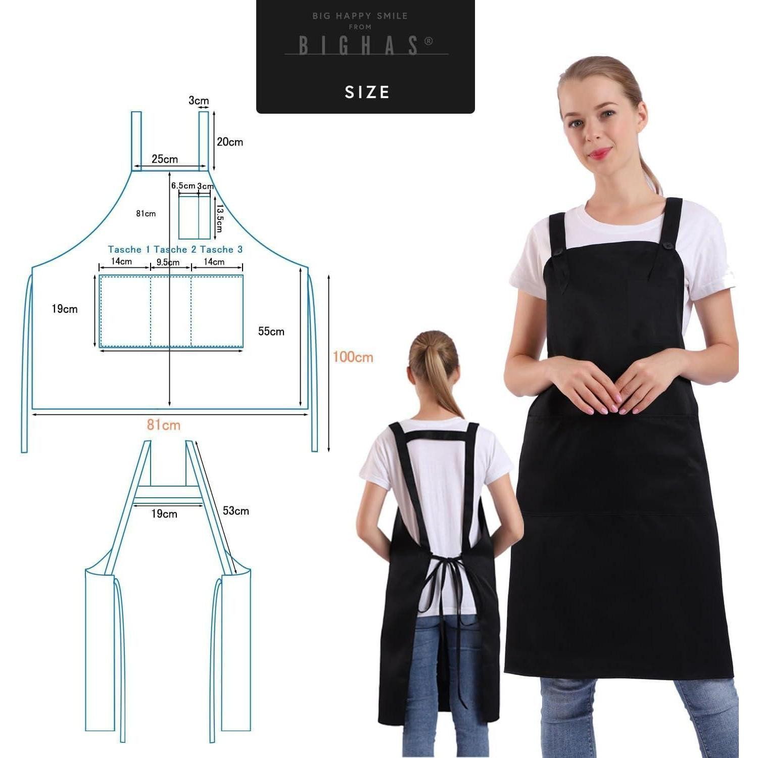 LuxusKollektion Kochschürze Schürze Tasche verstellbar Damen Herren Küche Kochen Grün