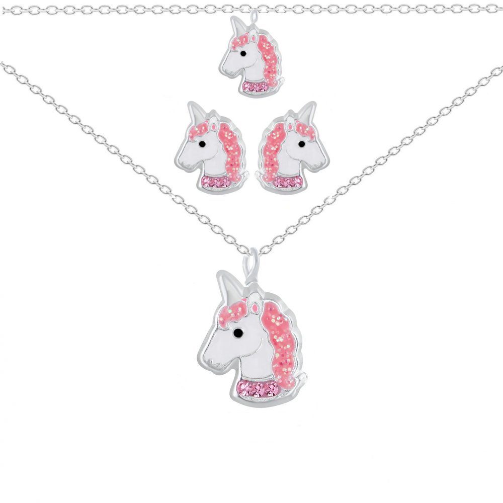 Schmuckset EINHORN Kristall pink, 5-tlg.