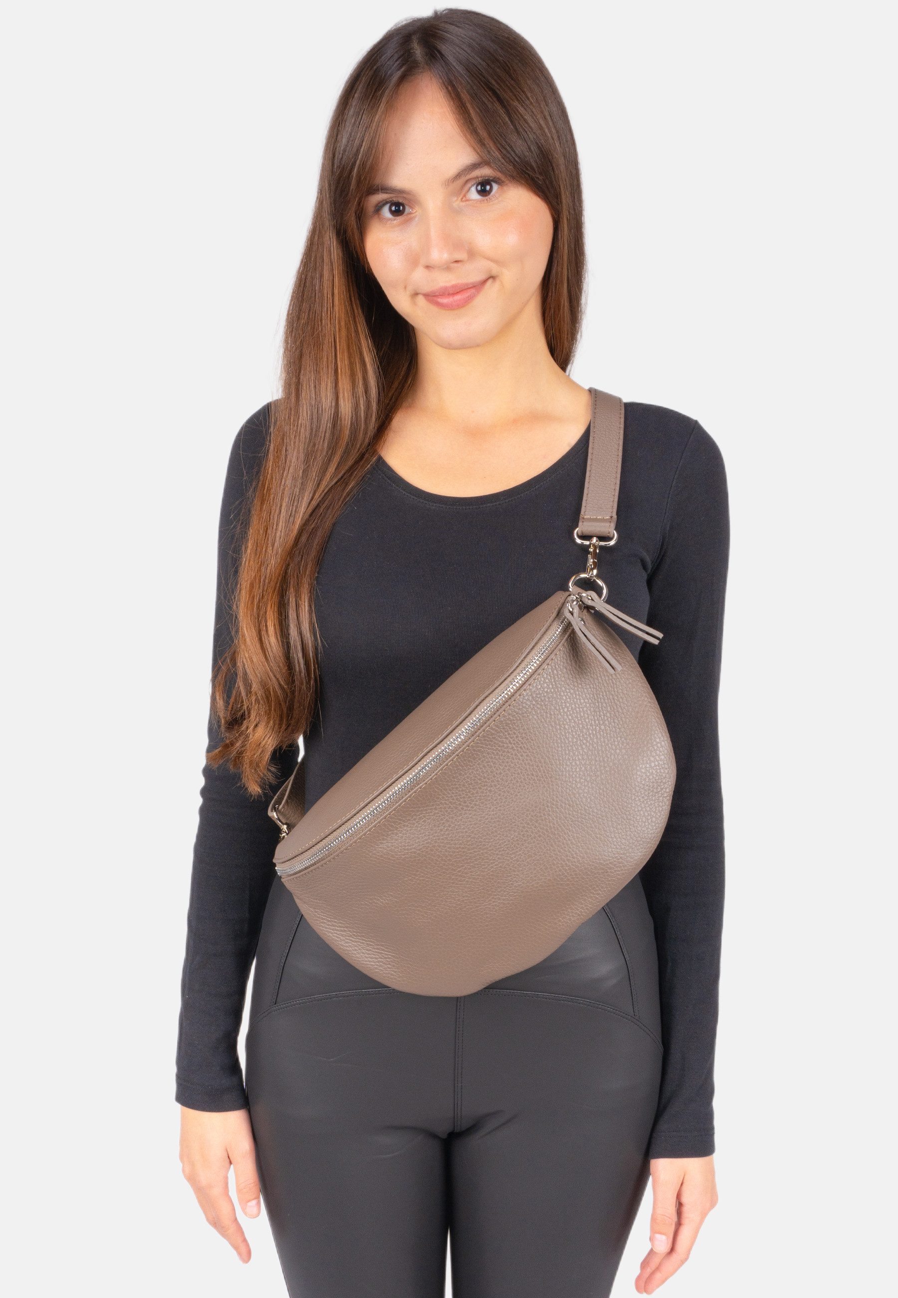 Seasons of April Gürteltasche Crossbody Bag Jaime (1-tlg), Große Schultertasche Umhängetasche aus 100% Leder mit breitem Gurt