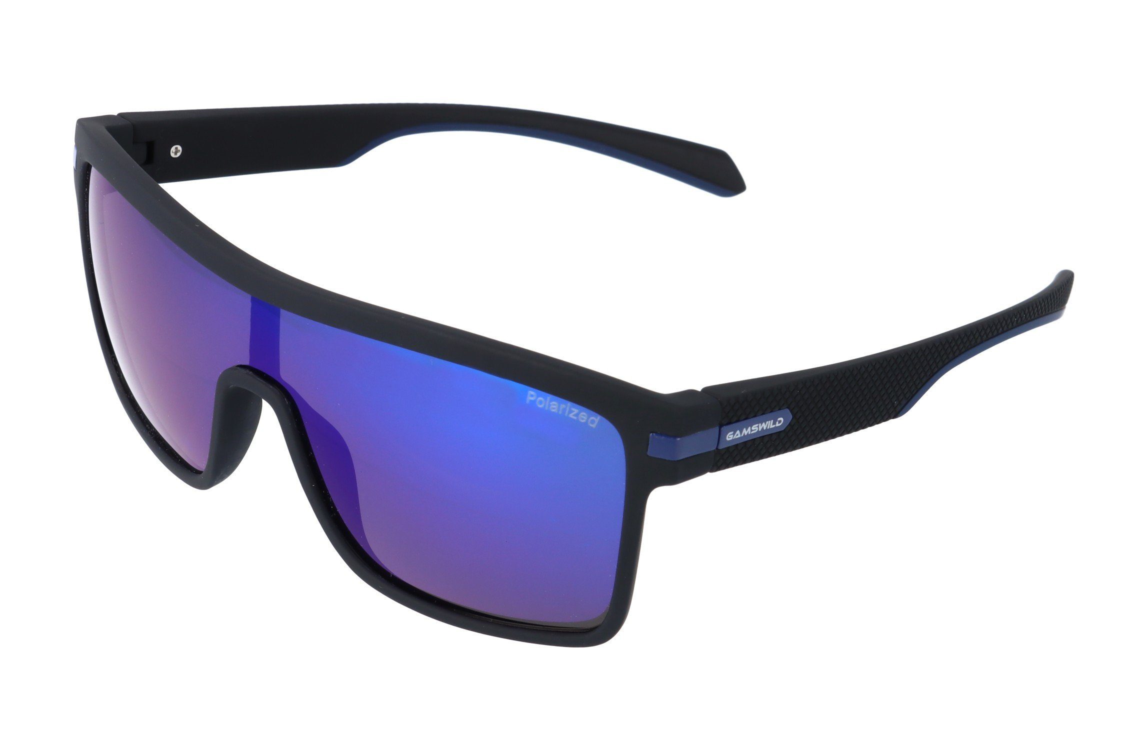 Gamswild Monoscheibensonnenbrille UV400 GAMSSTYLE Sonnenbrille Fahrradbrille Skibrille Damen Herren Modell WM6212 in grau-grün, schwarz-blau