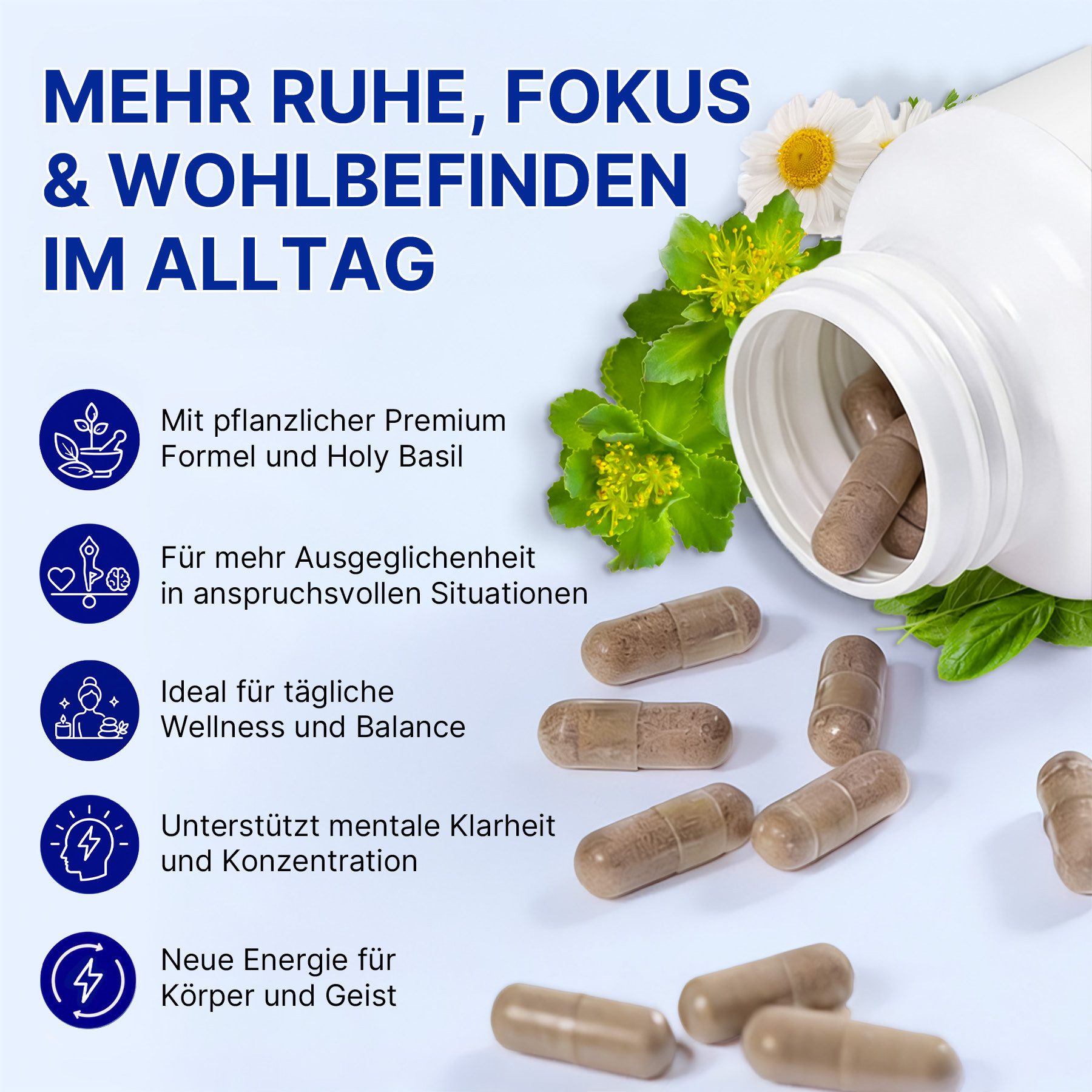 Acentiallabs Cortisol Support Unterstützung Komplex Ashwagandha Magnesium Kapseln, Allgemeines Wohlbefinden, Energiestoffwechsel