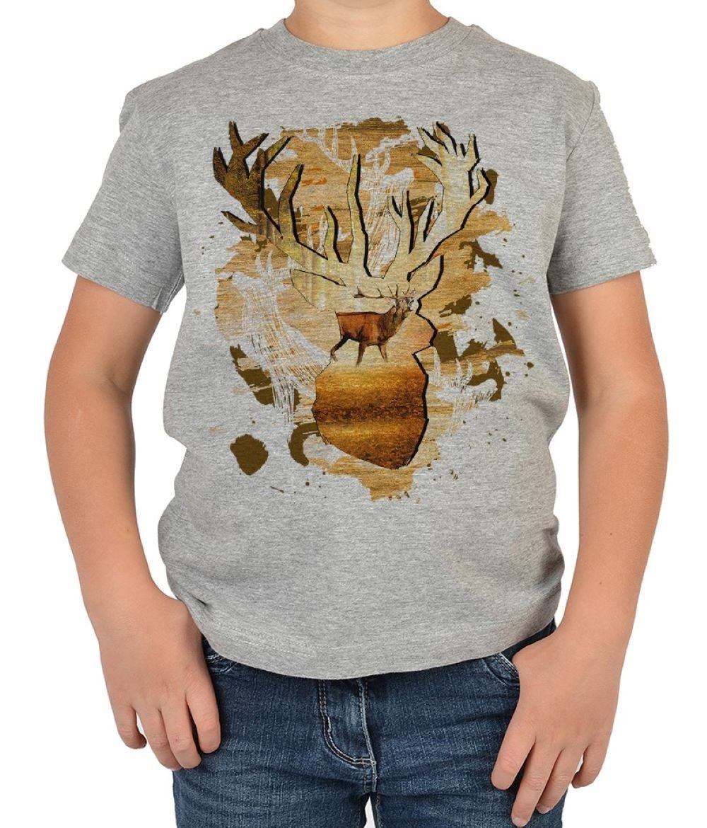 Hirsch - Kinder Jäger T-Shirt Hirsch Hirsch Kind Jagd Shirts Motiv Tini :