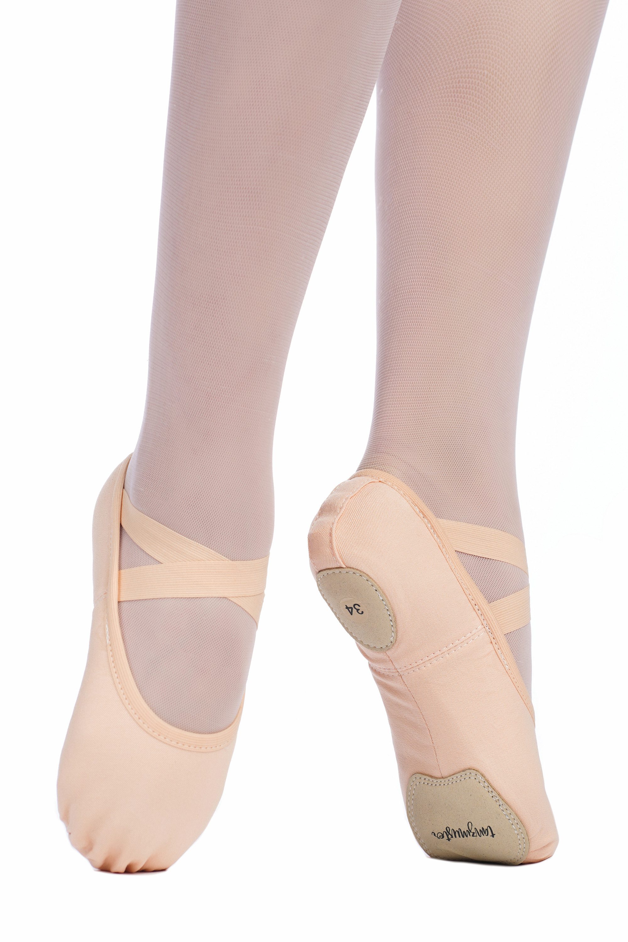 tanzmuster Ballettschuhe Mio vegan aus Baumwoll-Stretch Tanzschuh Ballettschläppchen mit geteilter Sohle für Kinder und Erwachsene