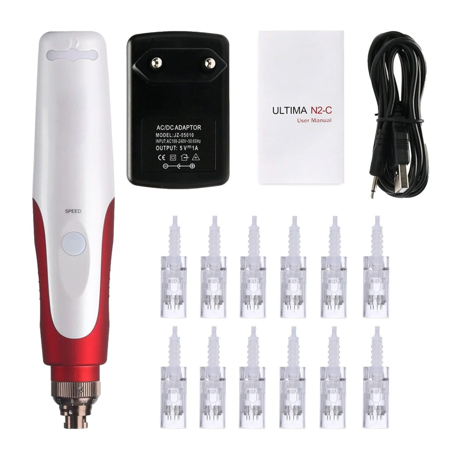 Dermaroller Derma Pen Microneedling MYM Gerät inklusive 12 Ersatzköpfen