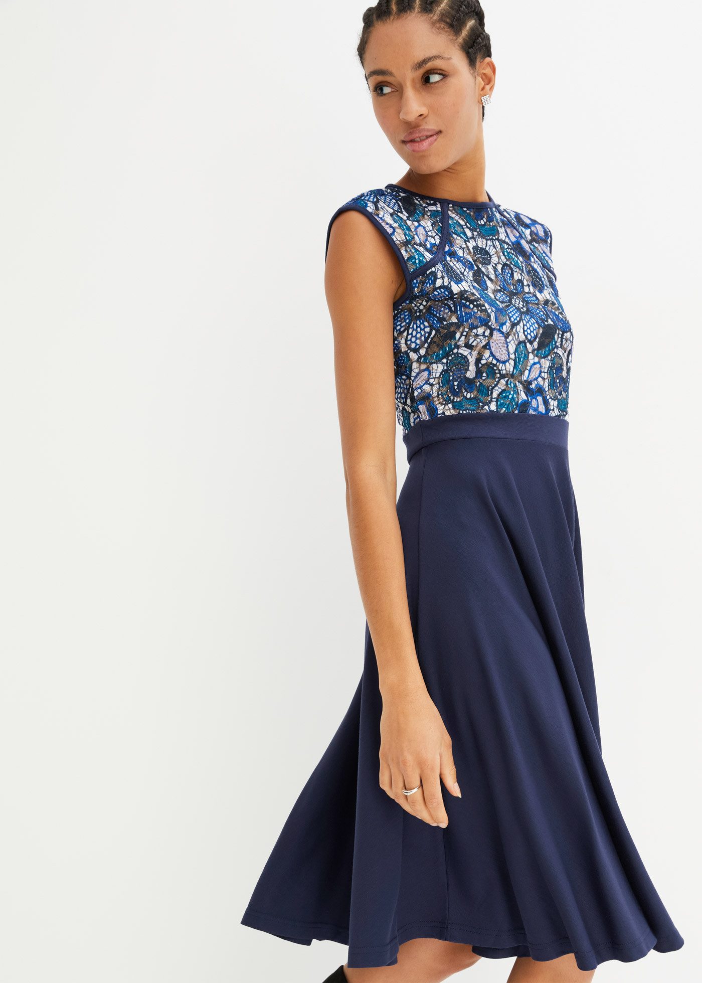 bonprix Midikleid für festliche Anlässe, aus Punto di Roma Material, ärmell günstig online kaufen