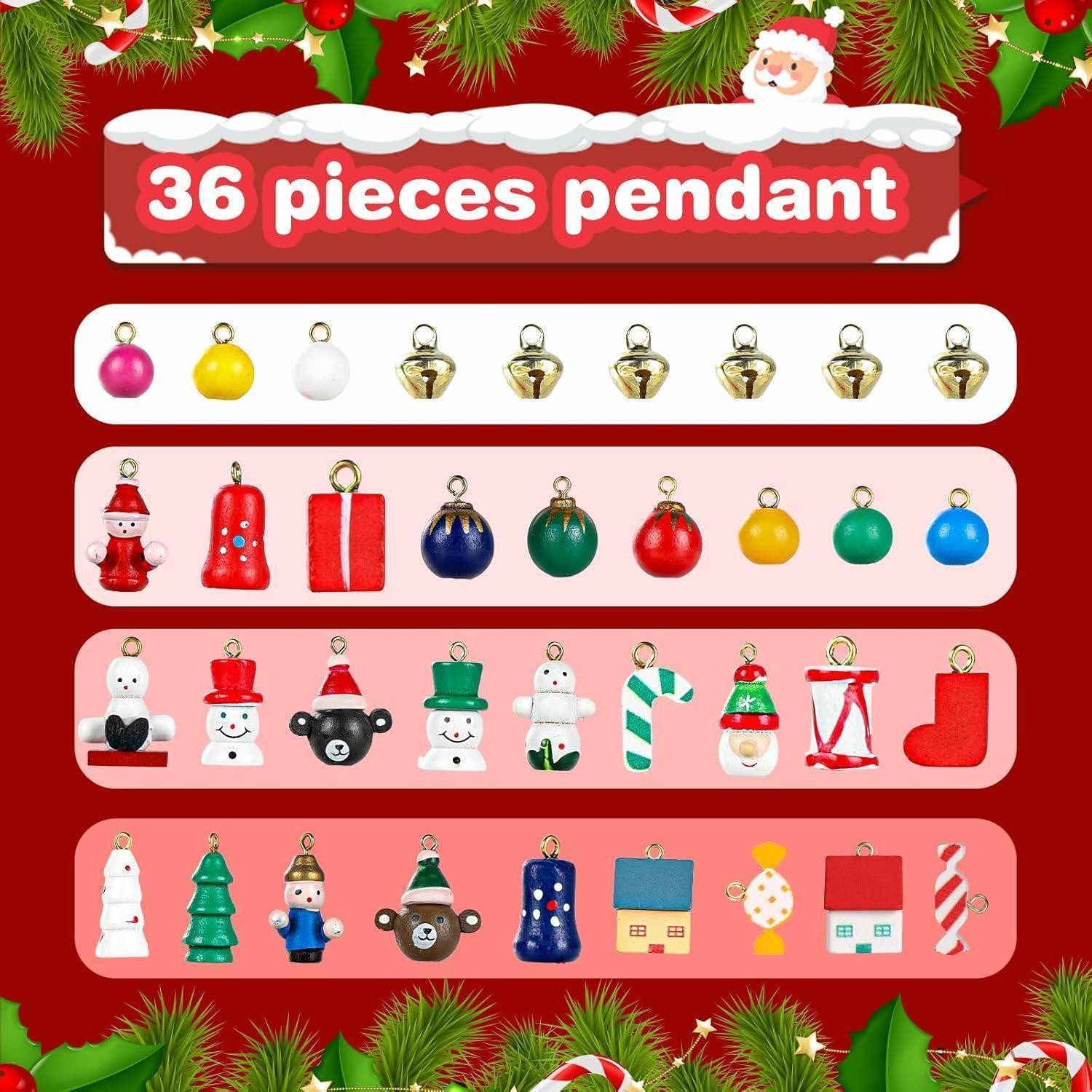 LuxusKollektion Adventskalender Adventskalender 2024 Holz Weihnachtsbaum 29 Ornamente 24 Tage