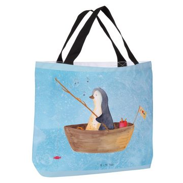 Mr. & Mrs. Panda Shopper Pinguin Angelboot - Eisblau - Geschenk, Schultasche, Einkaufstasche, (1-tlg), Modisches Design