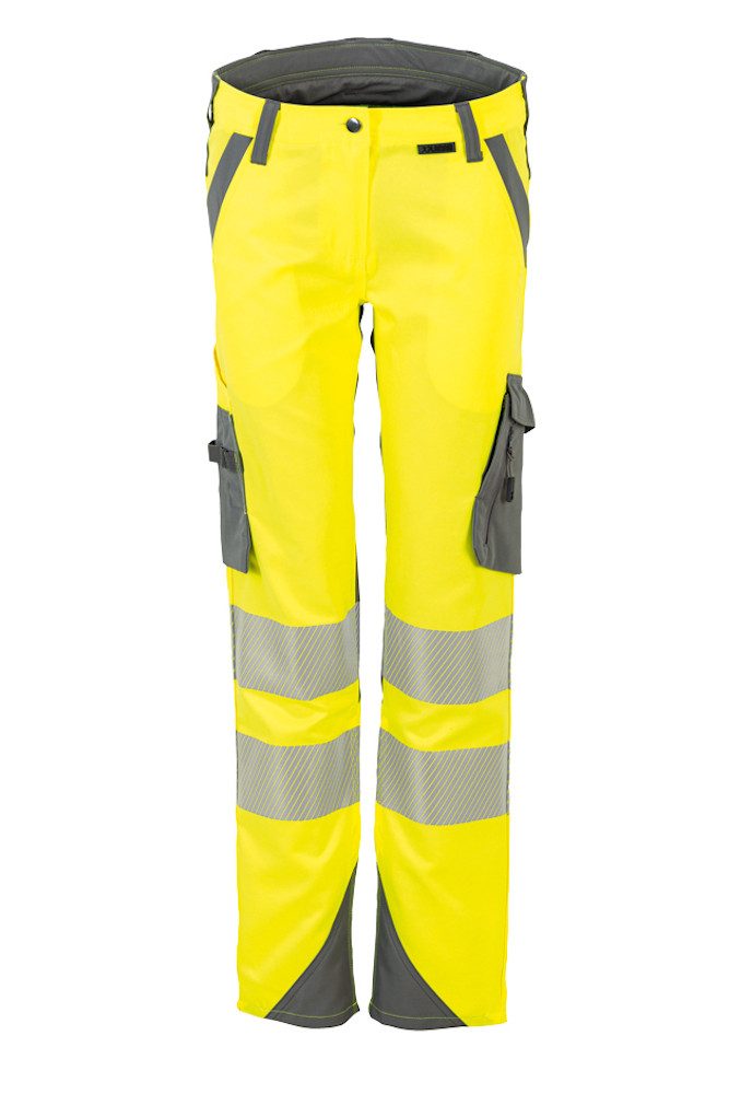Planam Arbeitsbundhose PLANAM Damen Bundhose NORIT-WARNSCHUTZ Gelb/Zink