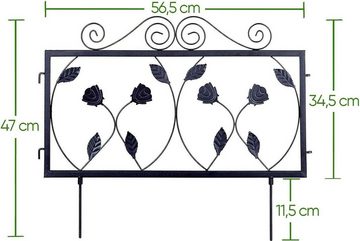 Defactoshop Beetumrandung Gartenzaun aus Metall, 34,5 x 56,5 cm, Beetzaun, Metallbordüre 0024, 34,5 x 56,5 cm