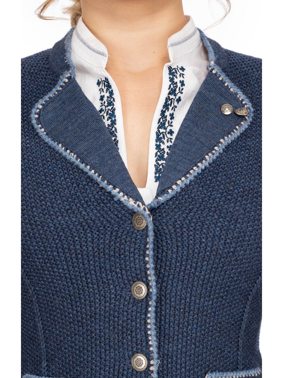 Strickjacke Strickfleecejacke AILEEN Spieth Wensky & jeansblau