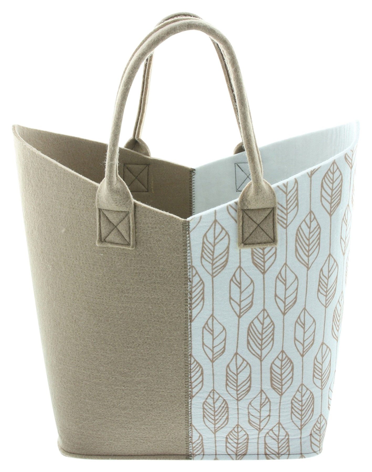 Dekoleidenschaft Shopper "Beige-Weiß" aus Filz, große Einkaufstasche, Filzt günstig online kaufen