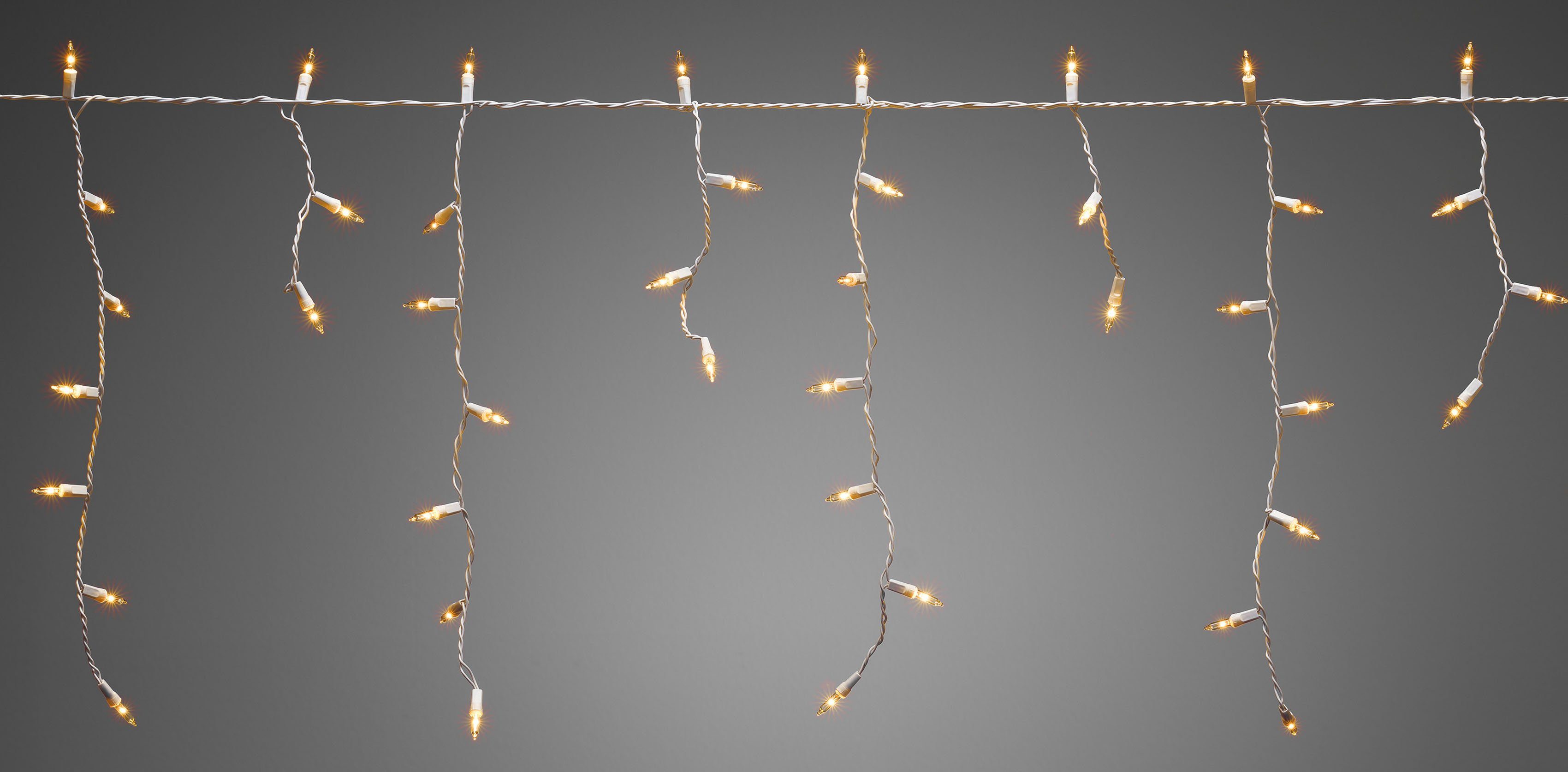 KONSTSMIDE LED-Lichtervorhang Weihnachtsdeko aussen, 200-flammig, LED Eisregenvorhang, für den Außenbereich