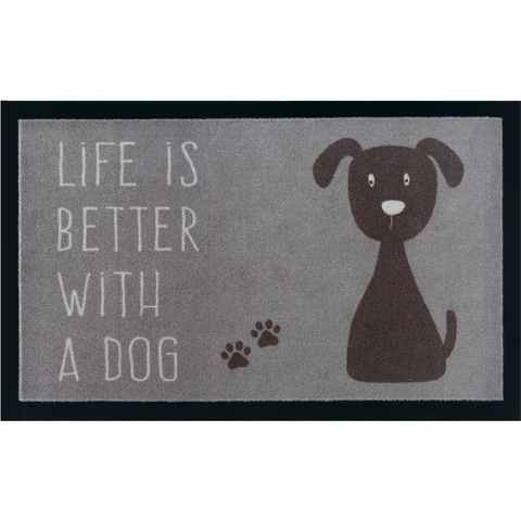 Fußmatte Hund, my home, rechteckig, Höhe: 5 mm, Rutschfest, Tiermotiv, Dog, mit Spruch, Robust, Pflegeleicht