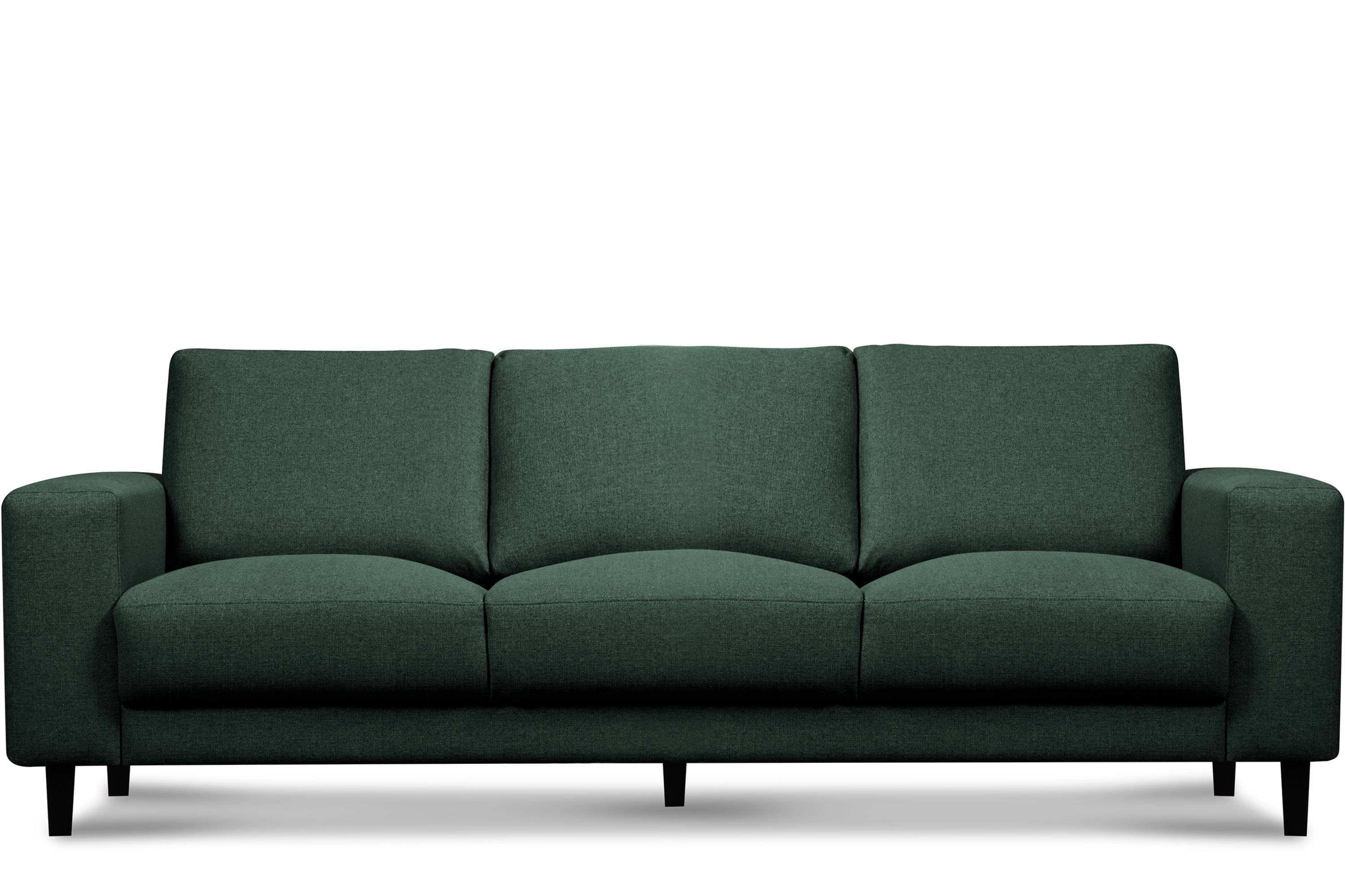 Konsimo 3-Sitzer ALIO Sofa 3 Personen, Massivholzbeine, zeitloses Design grün | grün | grün