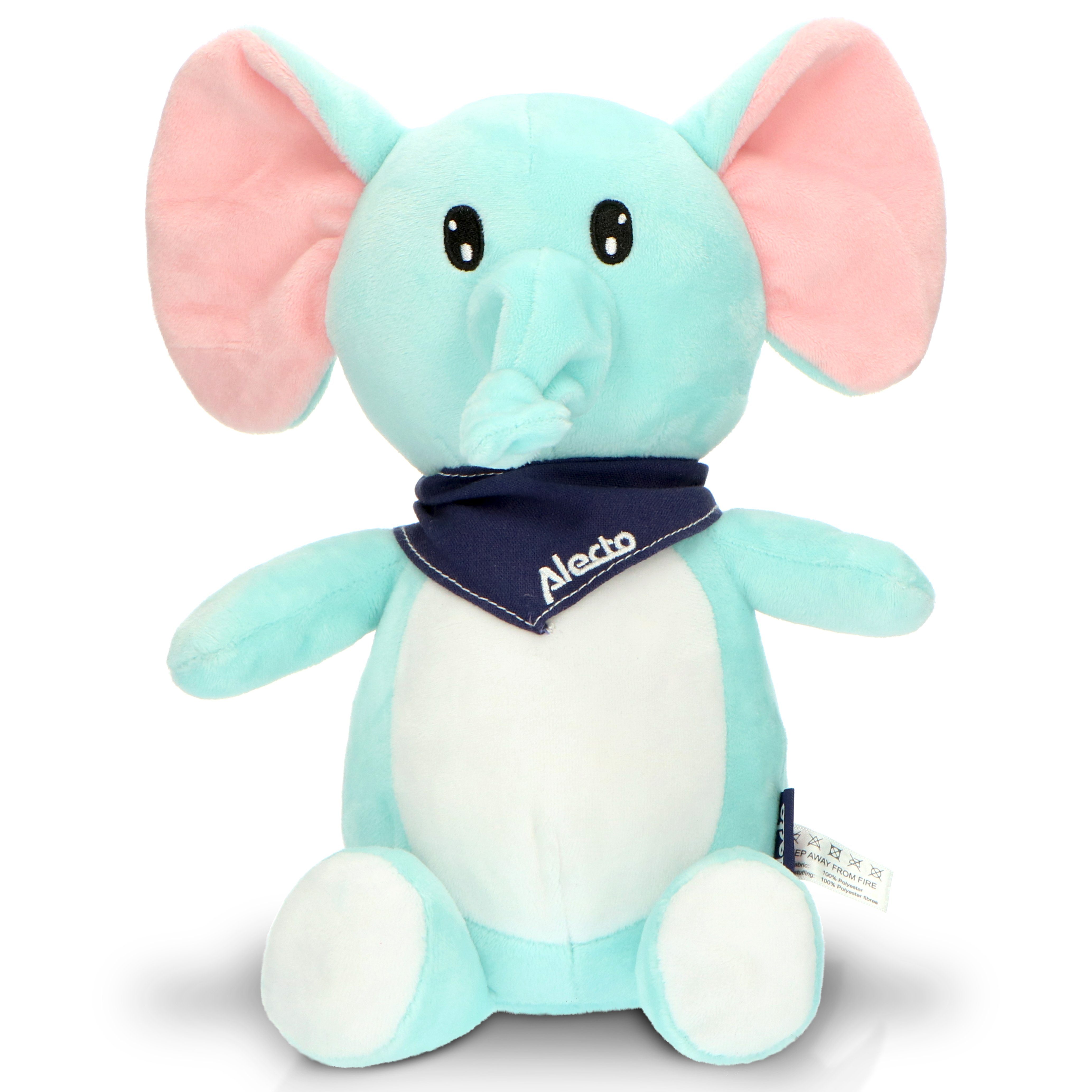 Alecto Babyphone BC350, 1-tlg., Elefant-Plüschtier mit beruhigenden Klängen und Nachtlicht Blau
