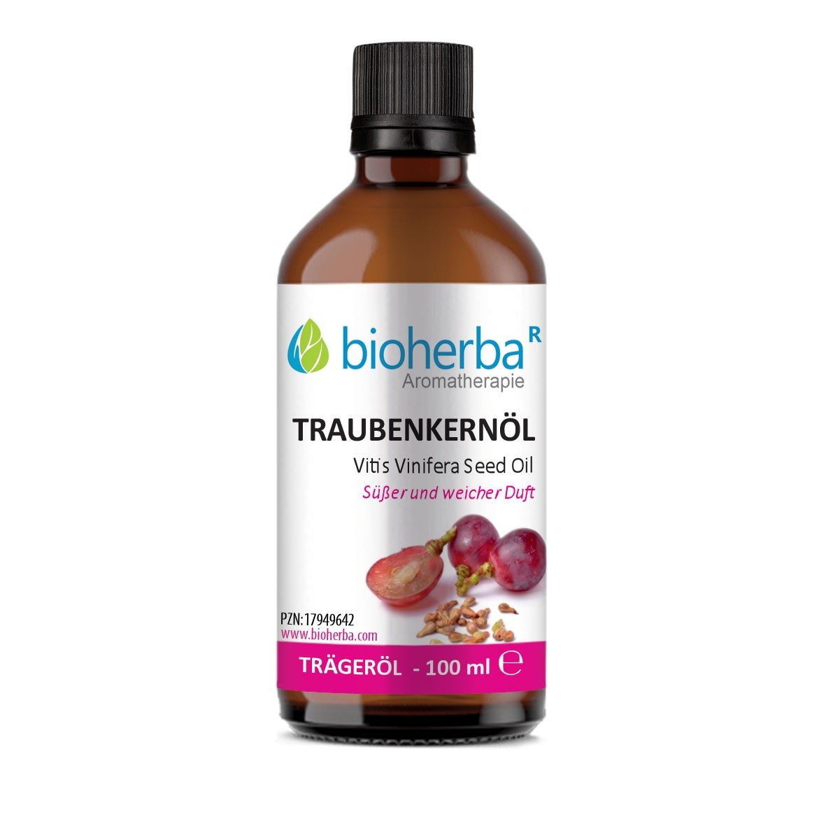 BIOHERBA R Pflege-Set Traubenkernöl Reines Traubenkern-Trägeröl 100 ml