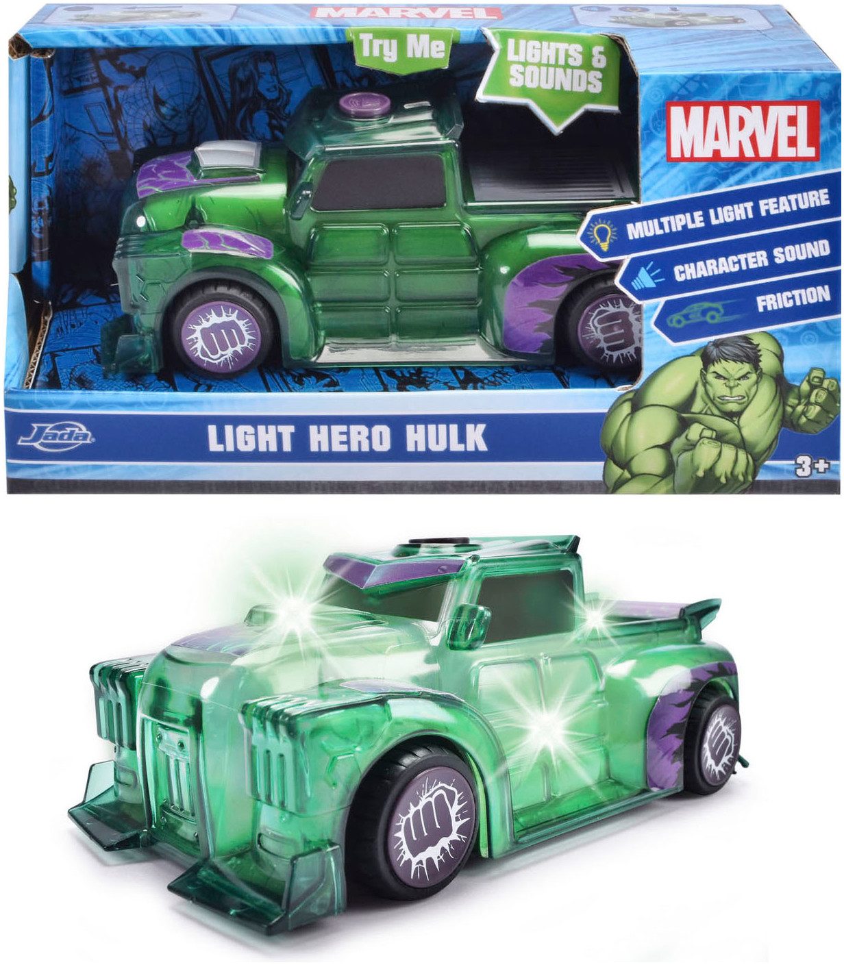 Dickie Toys Spielzeug-Auto Marvel Light Hero Hulk 1:32, mit Licht und Sound günstig online kaufen