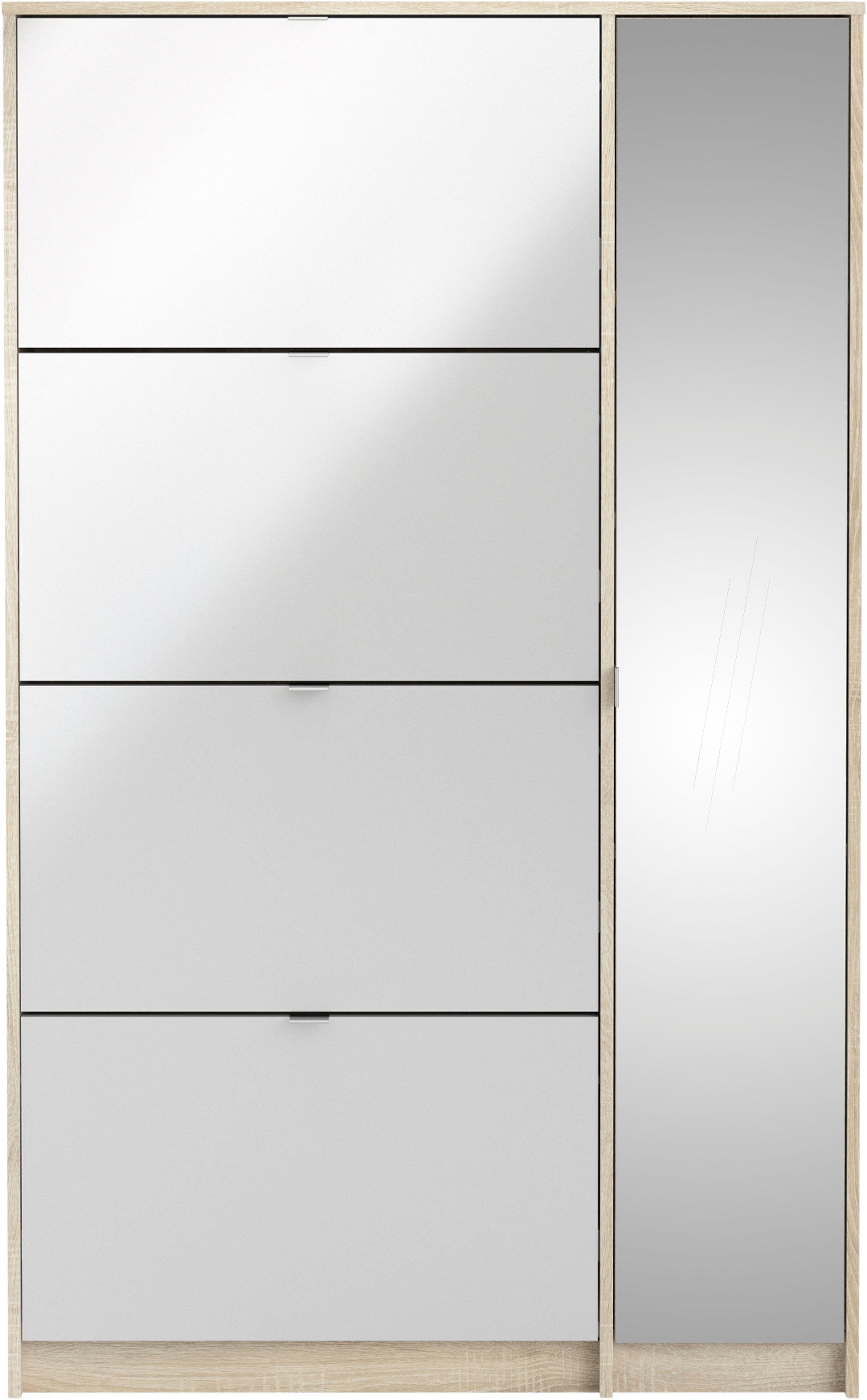 INOSIGN Schuhschrank Shoes Schuhaufbewahrung, Schuhkommode, Schuhregal, mit 3 Klappen, 2 Böden und 1 Tür, Breite 98,8 cm Höhe 162 cm