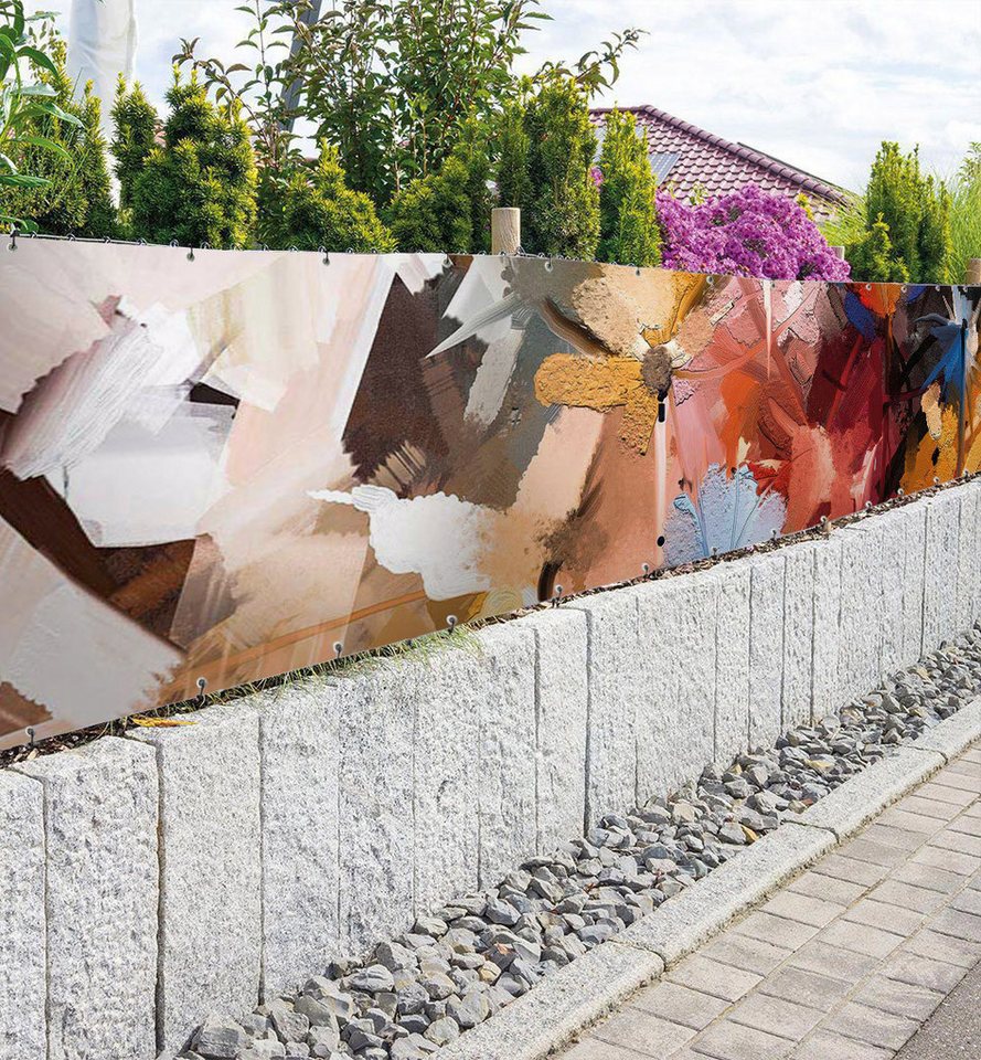 Thumbnail - MyMaxxi Sichtschutzzaunmatten Zaunbanner Abstraktes Kunstgemälde bunt Sichtschutz Garten Zaun