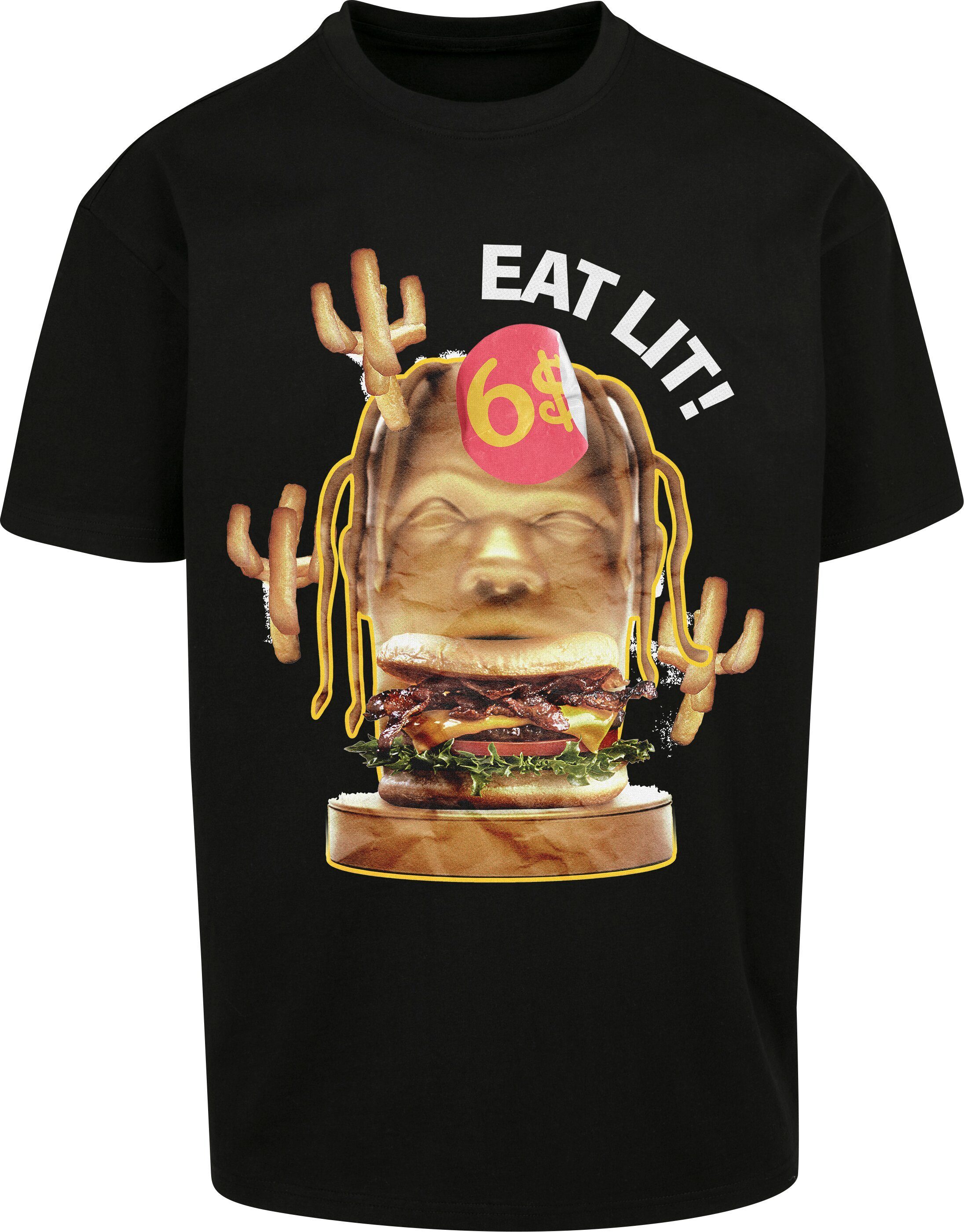(1-tlg) by black Mister Lit Eat Tee Oversize Upscale Tee Herren T-Shirt