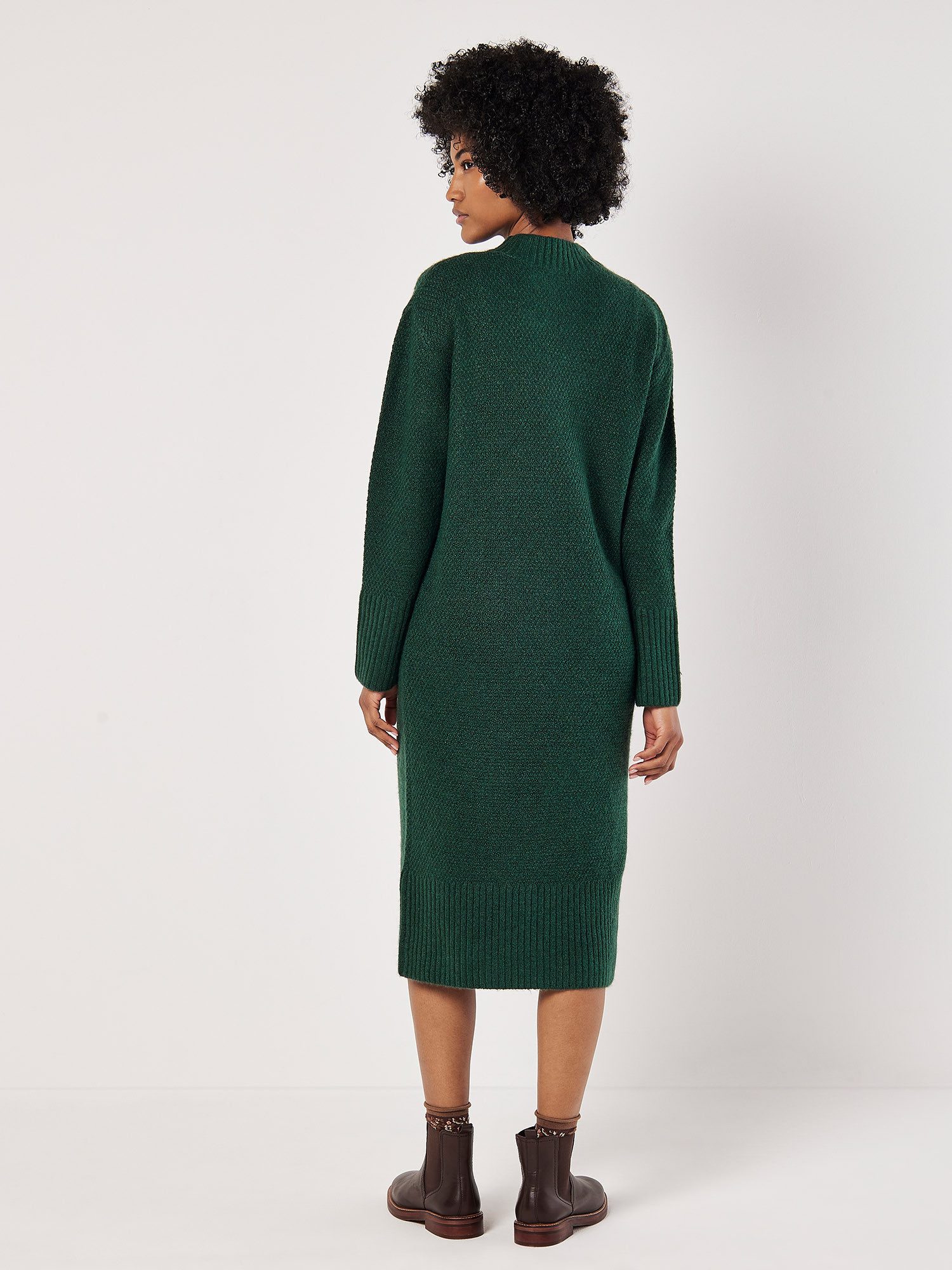 Apricot Strickkleid Midikleid mit Strukturmuster