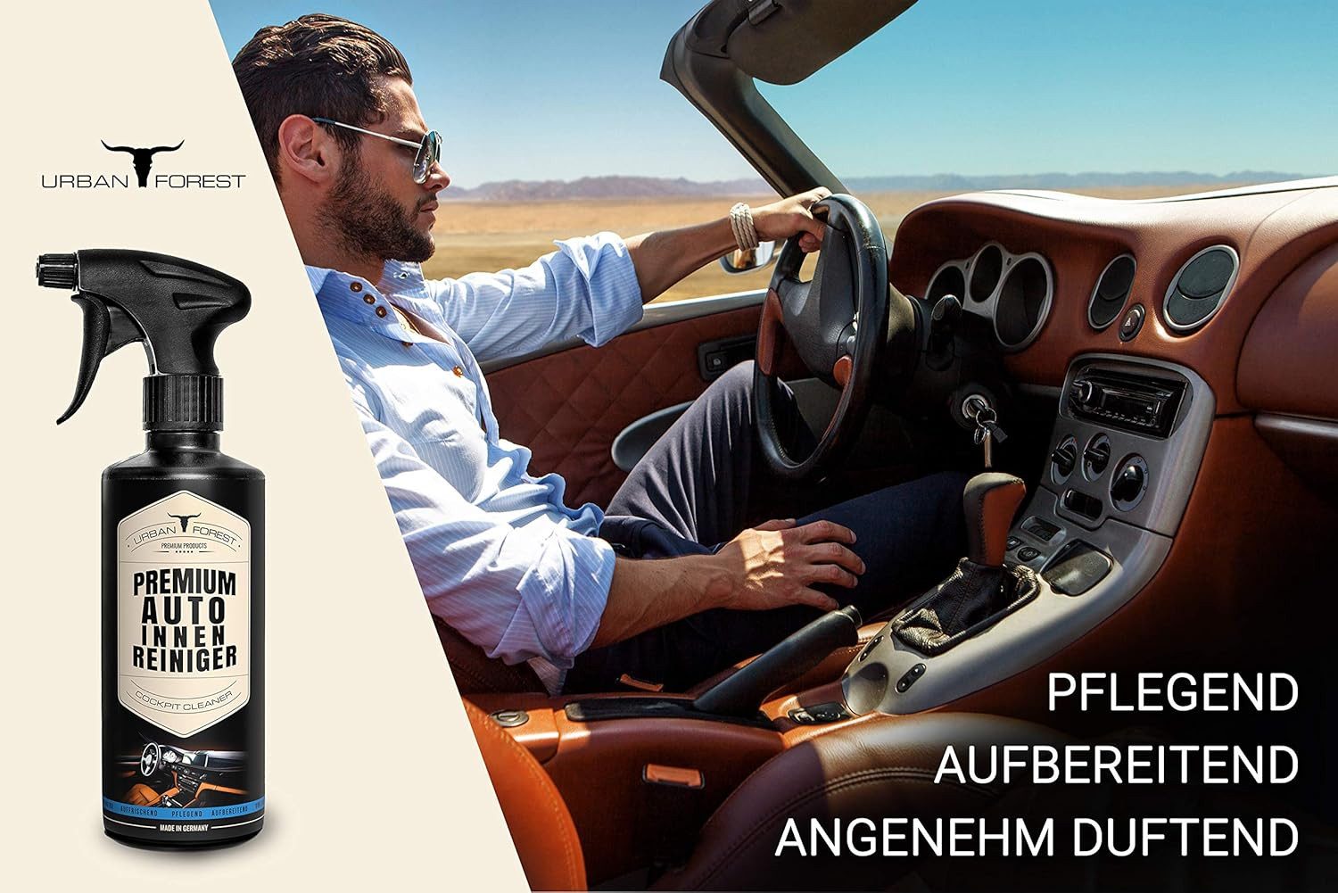 URBAN FOREST Auto Innenraumreiniger für Cockpitpflege & Innenraumpflege 500ml Auto-Reinigungsmittel