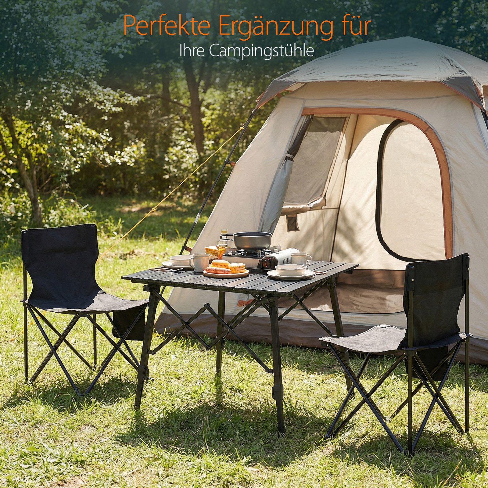 Sekey Campingtisch Aluminium Faltbar Campingtisch Klappbar Höhenverstellbar Klapptisch, Ultraleicht Balkontisch mit Netztasche Klappbar Gartentisch Wetterfest