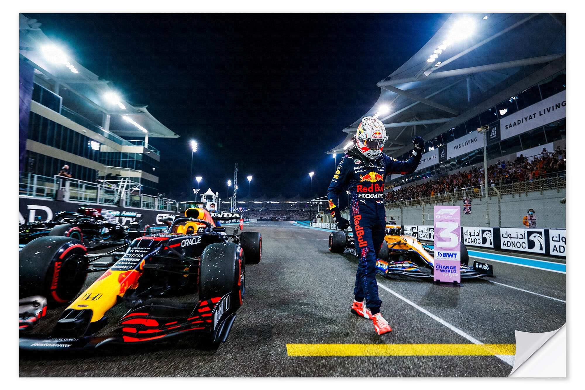 Posterlounge Wandfolie Motorsport Images, Pole man Max Verstappen, Abu Dhabi GP, 2021, Fotografie