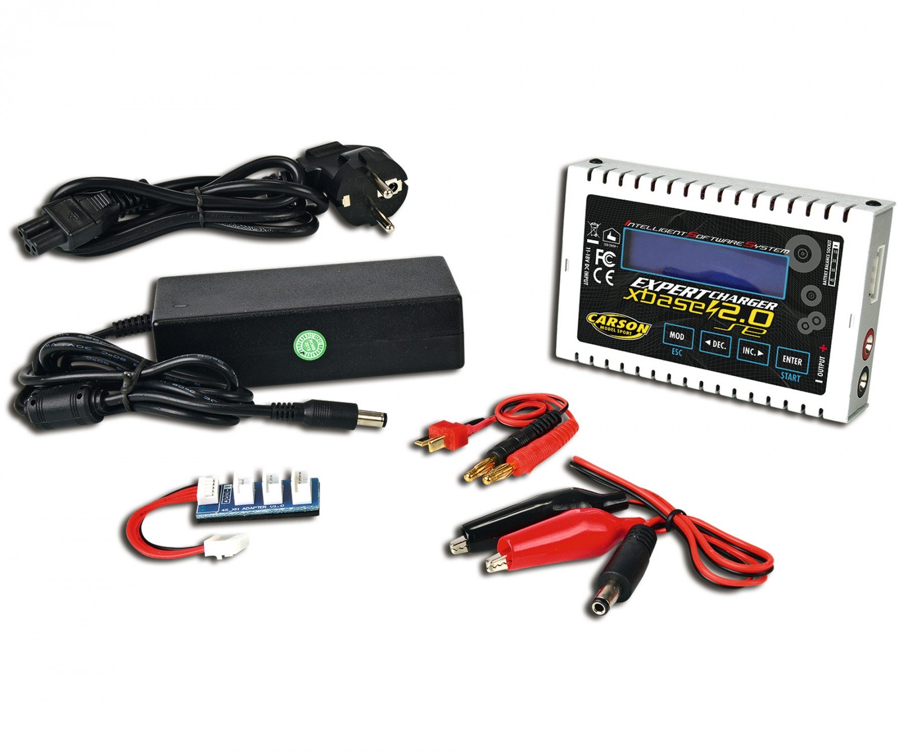 Carson Expert Charger X Base 2.0 se Ladegerät 12V-230V mit Netzteil RC-Ladegerät