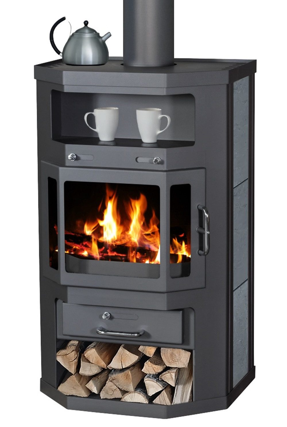 Victoria 05 Kaminofen EEK A Taro Speckstein, schwarz, dauerbrandfähig, 10,0 günstig online kaufen