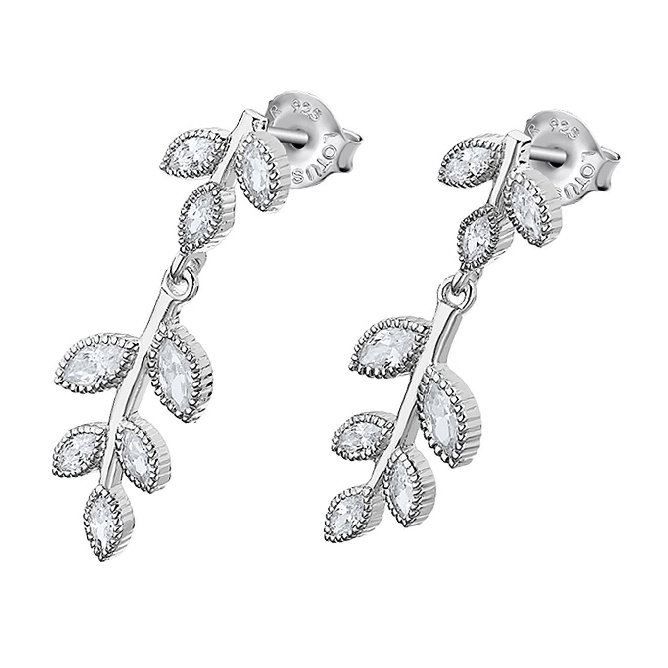 LOTUS SILVER Paar Ohrstecker Lotus Silver Blätter SILBER Ohrstecker (Ohrstecker), Ohrstecker für Damen 925 Sterling Silber, silber, weiß