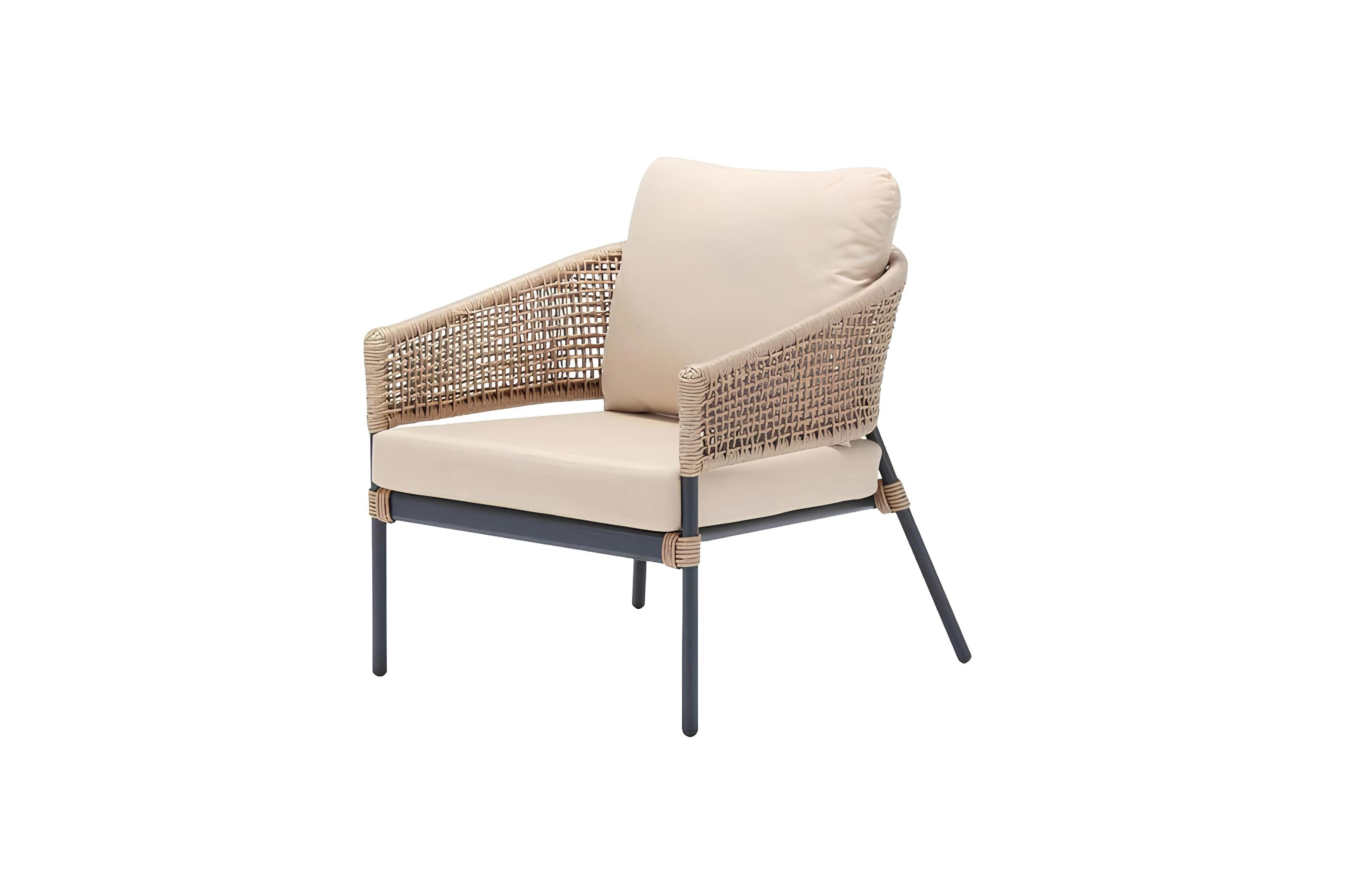 Xlmoebel Gartensessel Hochwertiger Beiger Rattan-Sessel mit Modernem Design für die Terrasse (Sessel), Hergestellt in Europa