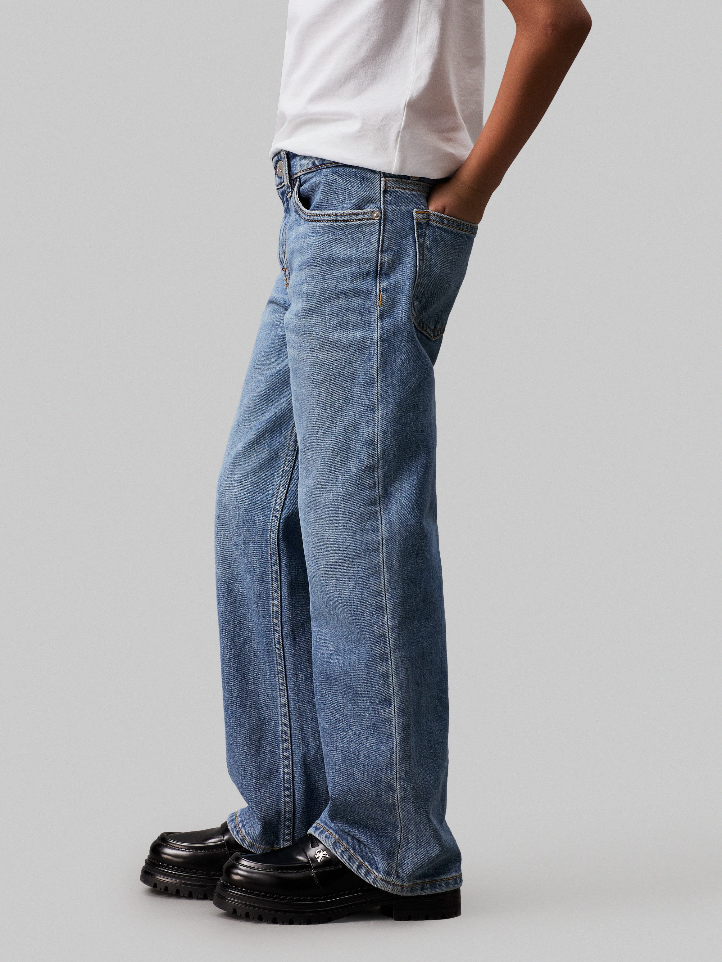 Calvin Klein Jeans Straight-Jeans HR WIDE LEG AUTH BLUE DENIM für Kinder bis 16 Jahre