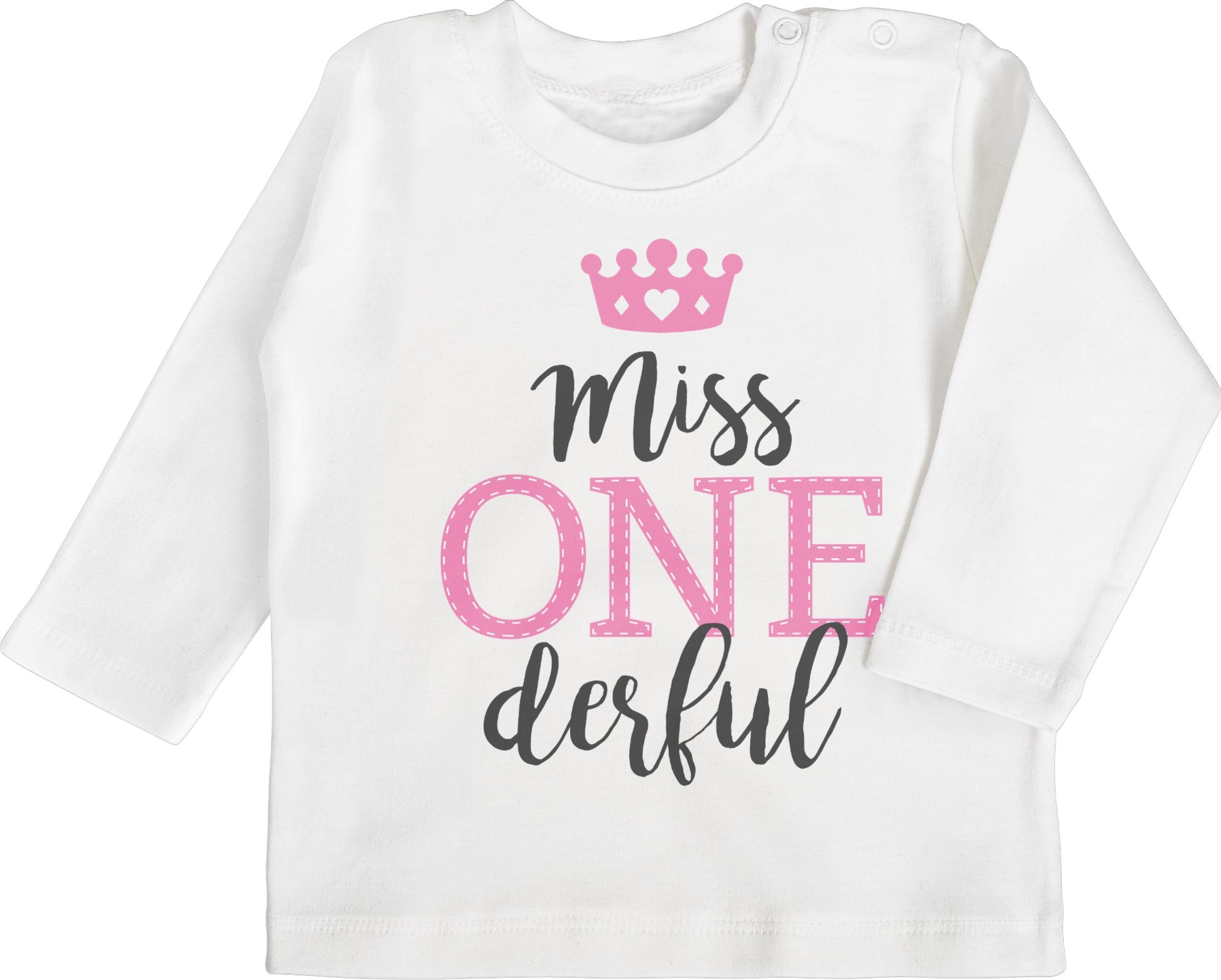 Shirtracer T-Shirt Miss One Derful 1. Geburtstag 1 Weiß