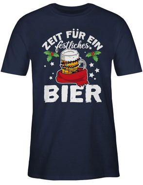 Shirtracer T-Shirt Zeit für ein festliches Bier Weihachten Kleidung