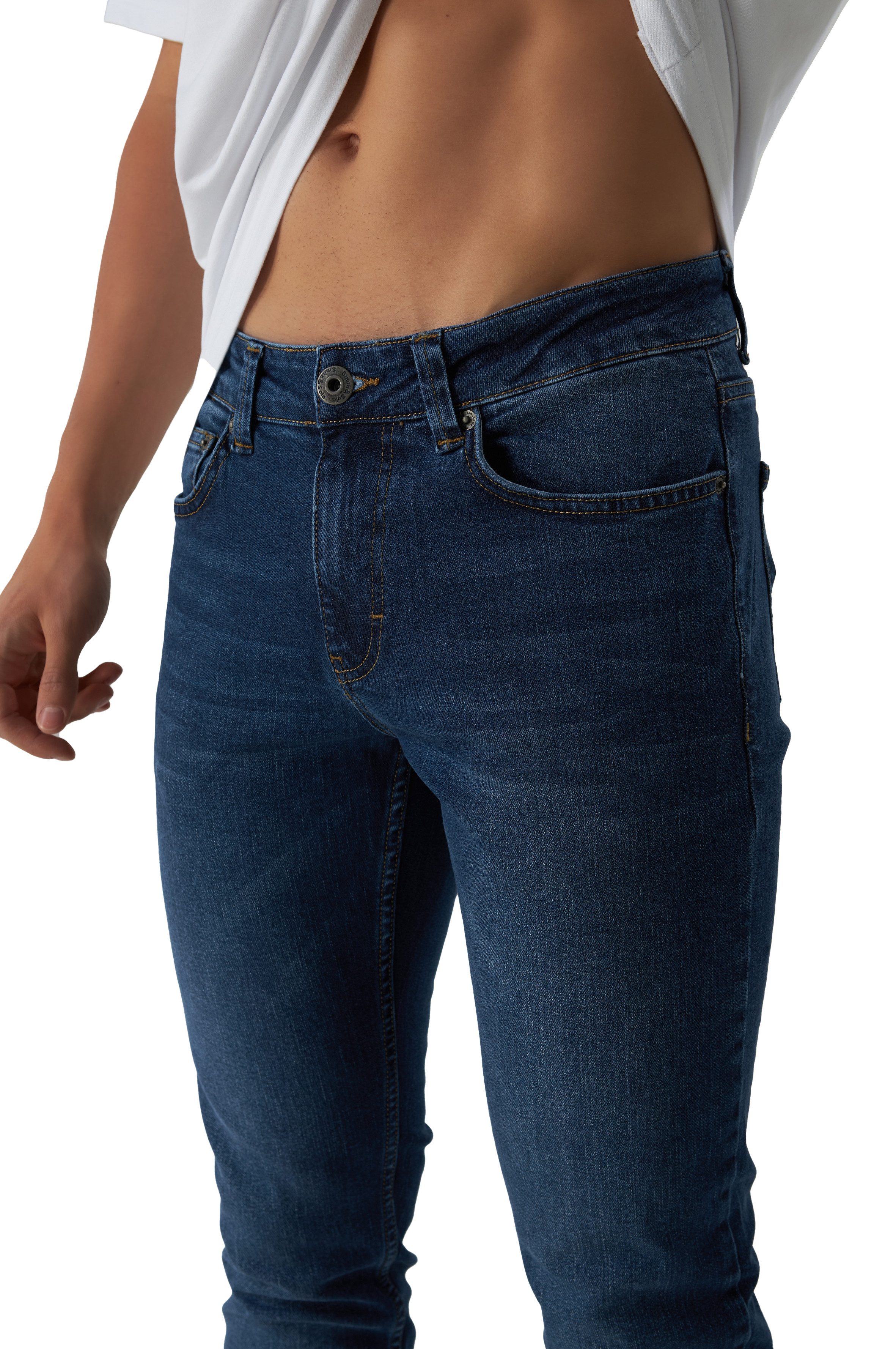 Smith & Solo Slim-fit-Jeans Herren, Jeanshose Männer, Straight Hose 5-Pocket Design, Schmale Jeans, Slimfit