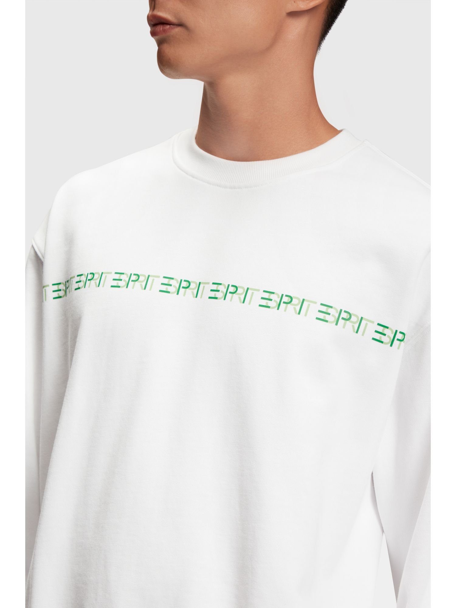 Esprit Sweatshirt Geripptes Archive WHITE mit Yagi Sweatshirt (1-tlg) Logo
