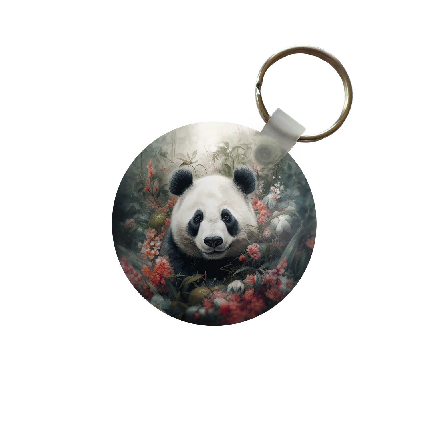 Schlüsselanhänger Panda - Wildtiere - Blumen - Natur