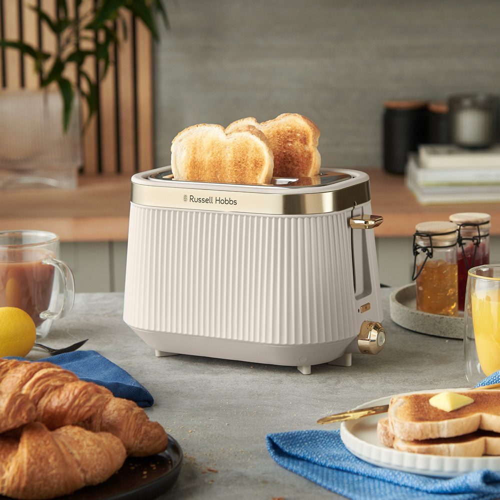 RUSSELL HOBBS Toaster Brontë Stone 26761-56, 980 W, 2 extra breite Toastschlitze, 6 Bräunungsstufen, matt, Auftaufunktion