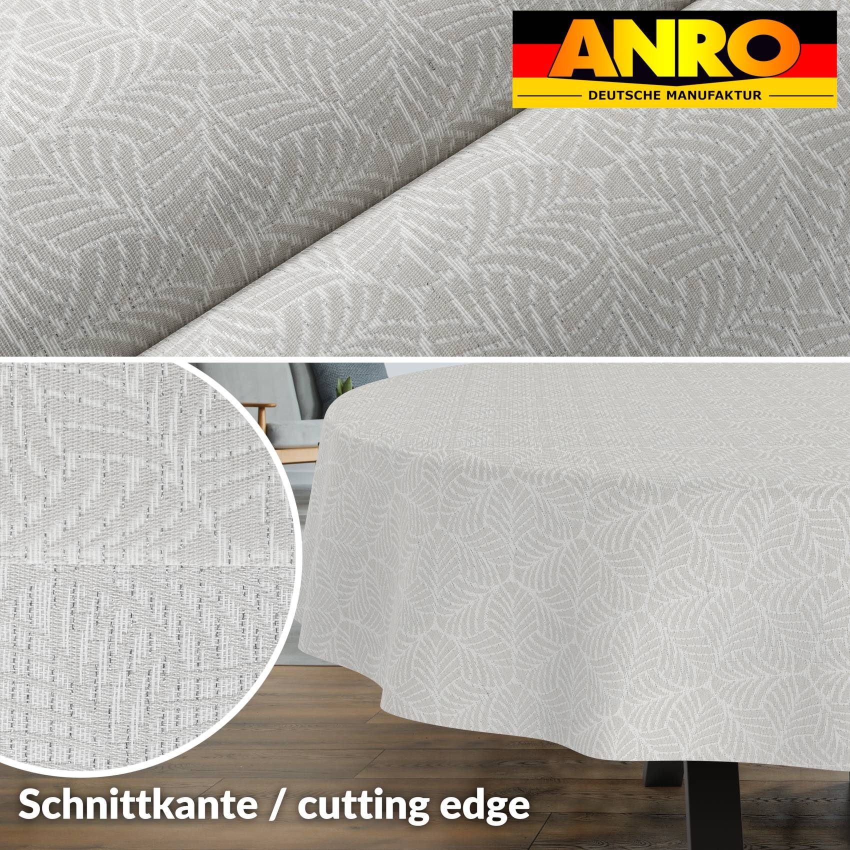 ANRO Tischdecke mit Beschichtung Tischwäsche Ästhetik Motiv Edelmetall Stofftischdecke (Einzelstück 1-tlg), Premium TEFLON und 2-Fache Acryl Beschichtung