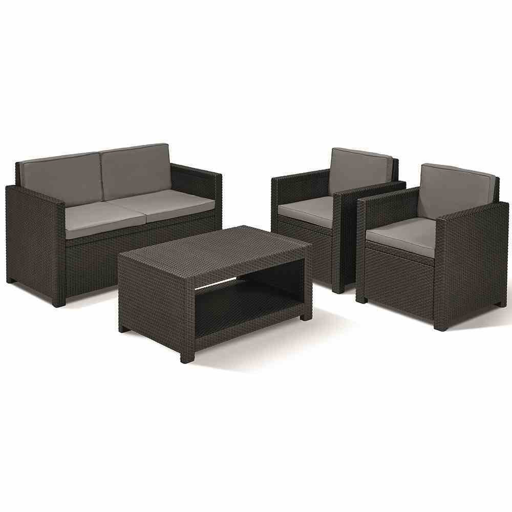 GAUTZSCH Gartenlounge-Set (4-teilig) in graphit, grau - 39x53x115 (BxHxT), (4-teilig)