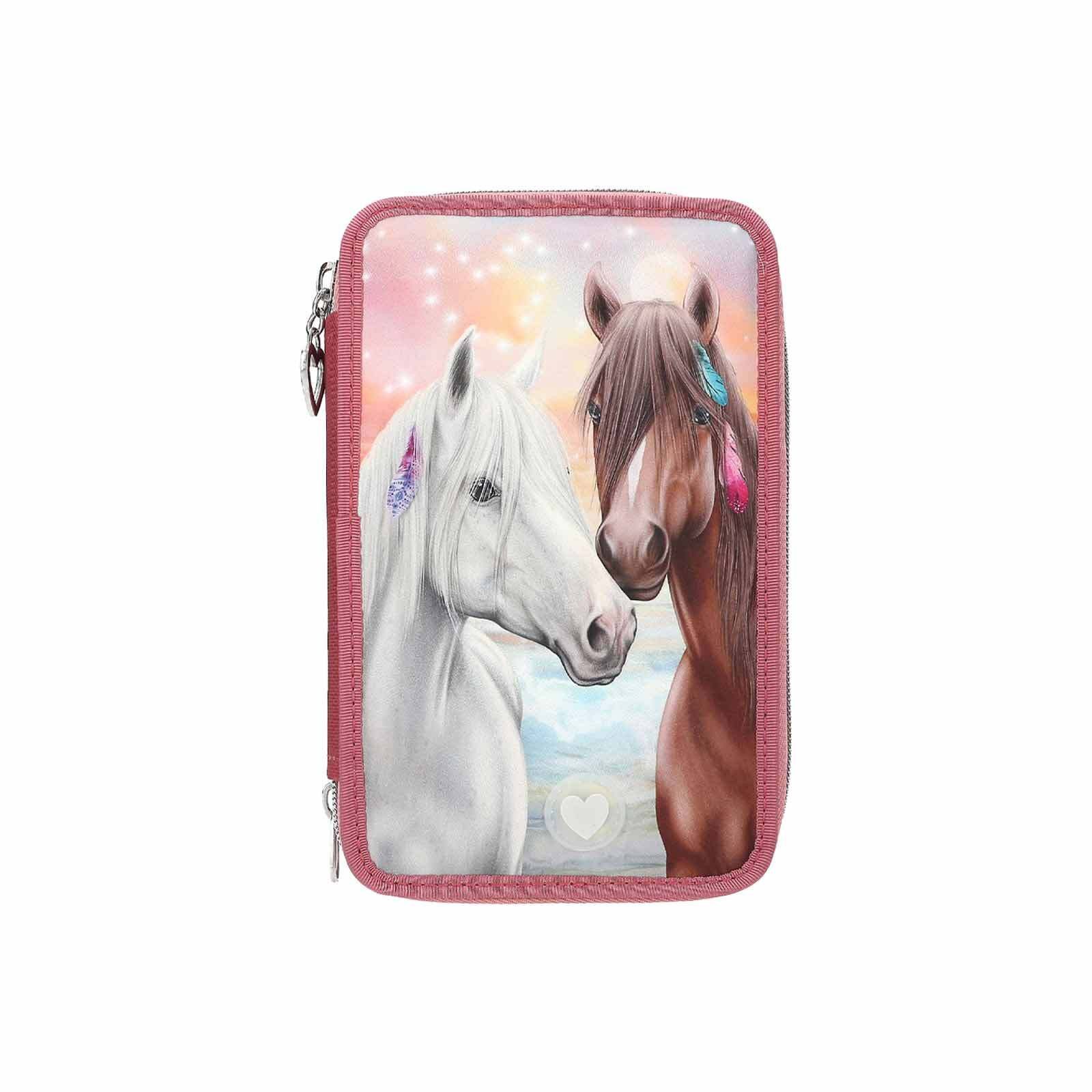 Depesche Пеналы Miss Melody 3-Fach Federtasche LED Pferde, (1-tlg)