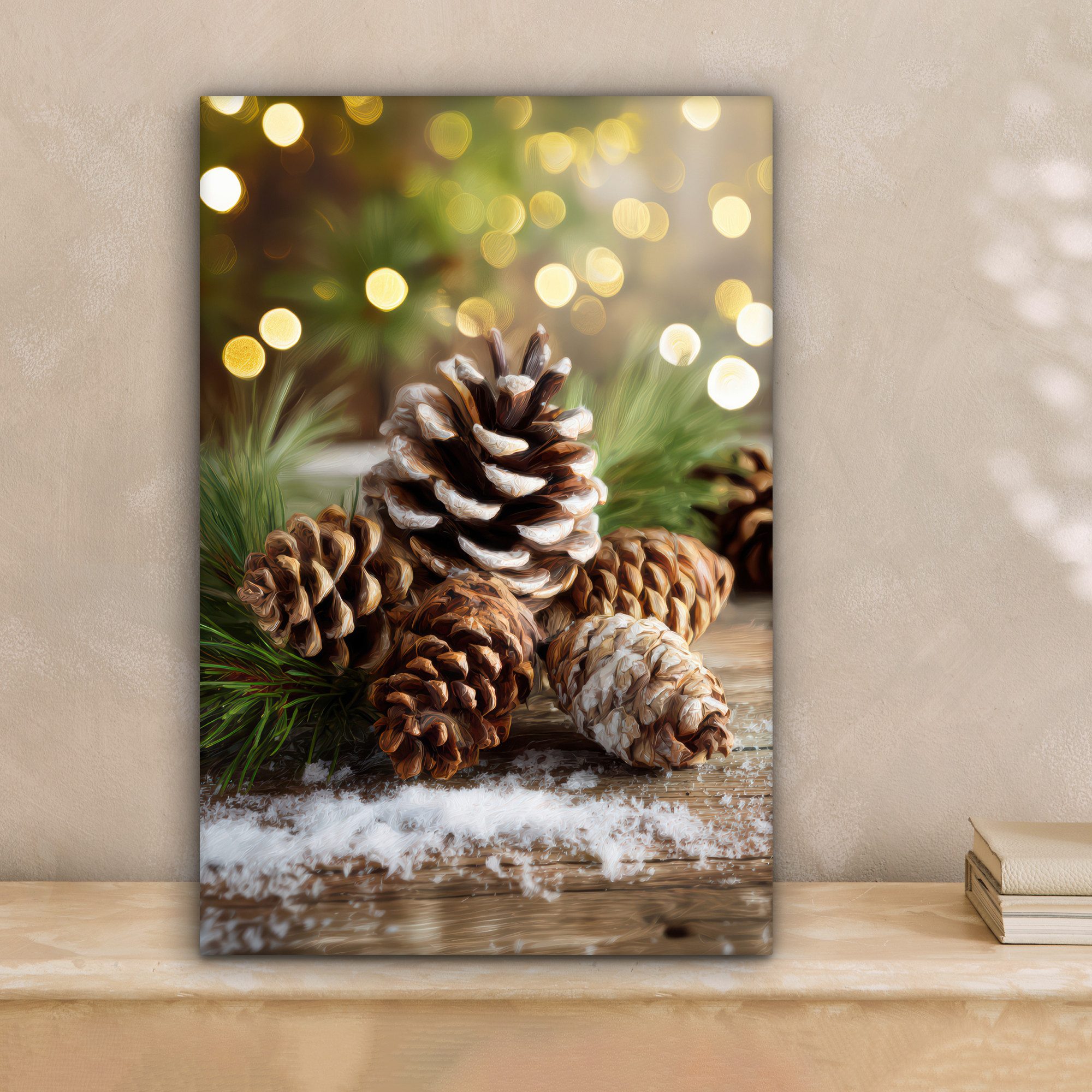 OneMillionCanvasses® Leinwandbild Tannenzapfen - Weihnachtsstimmung - Braun günstig online kaufen